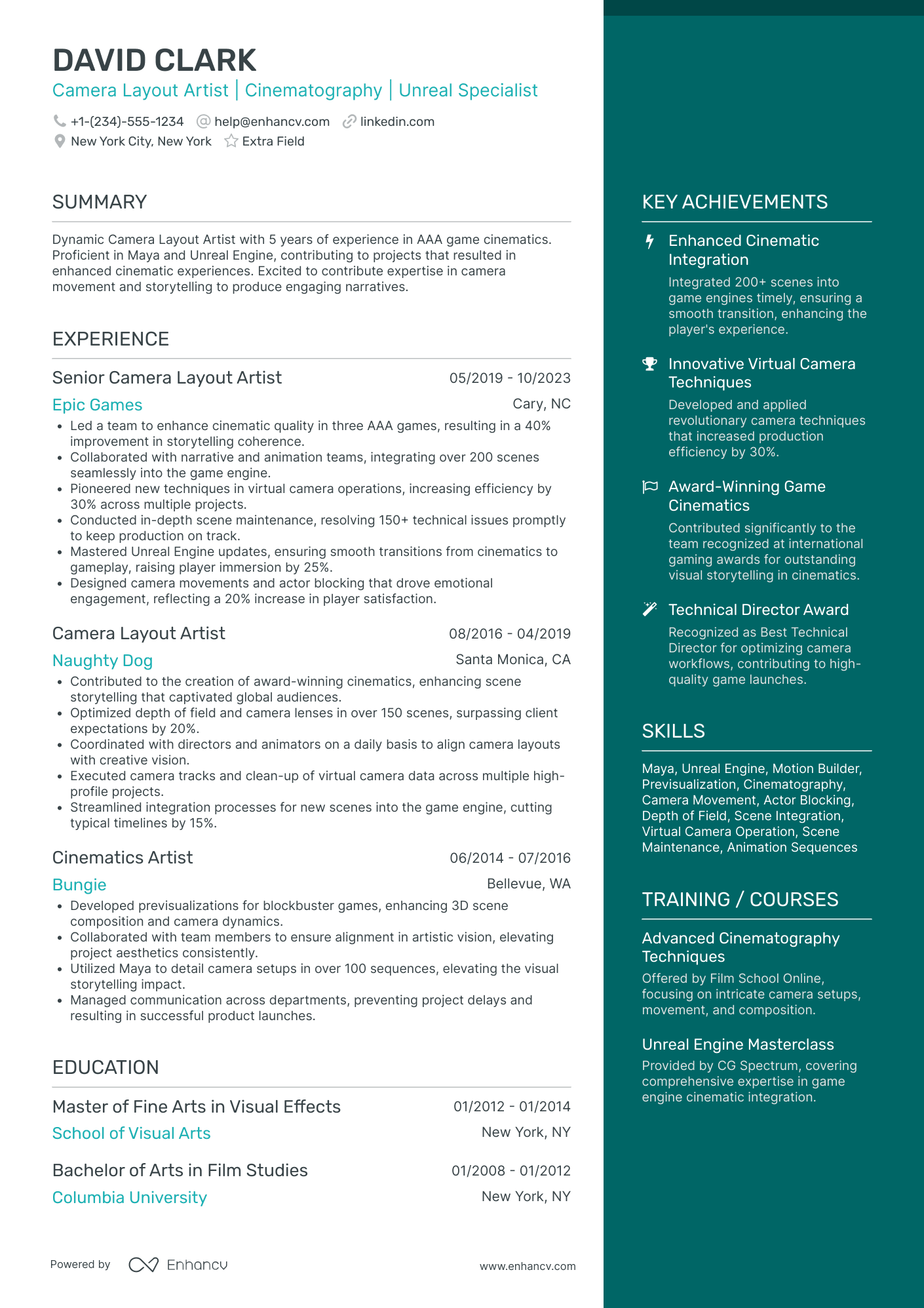 Motion Capture Actor Resume Example