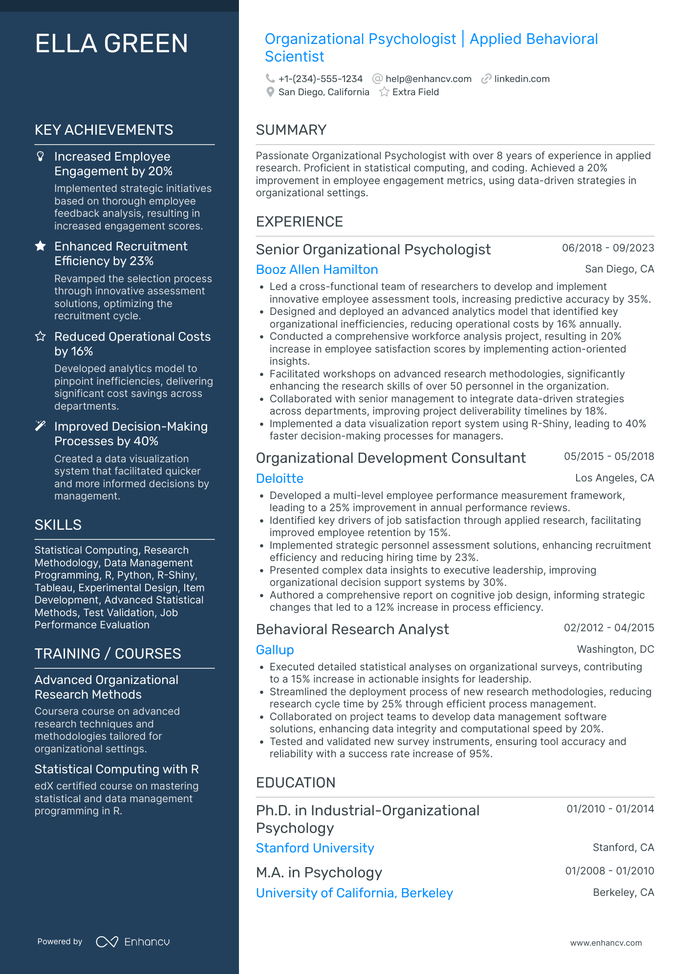 Experimental Psychologist Resume Example