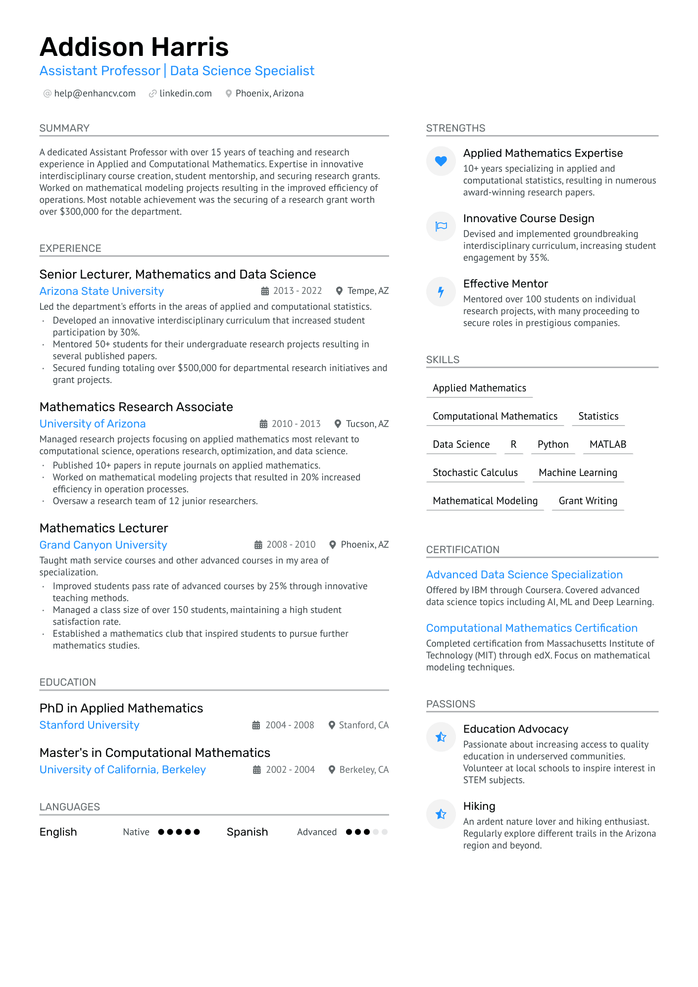 Postdoctoral Research Assistant Resume Example