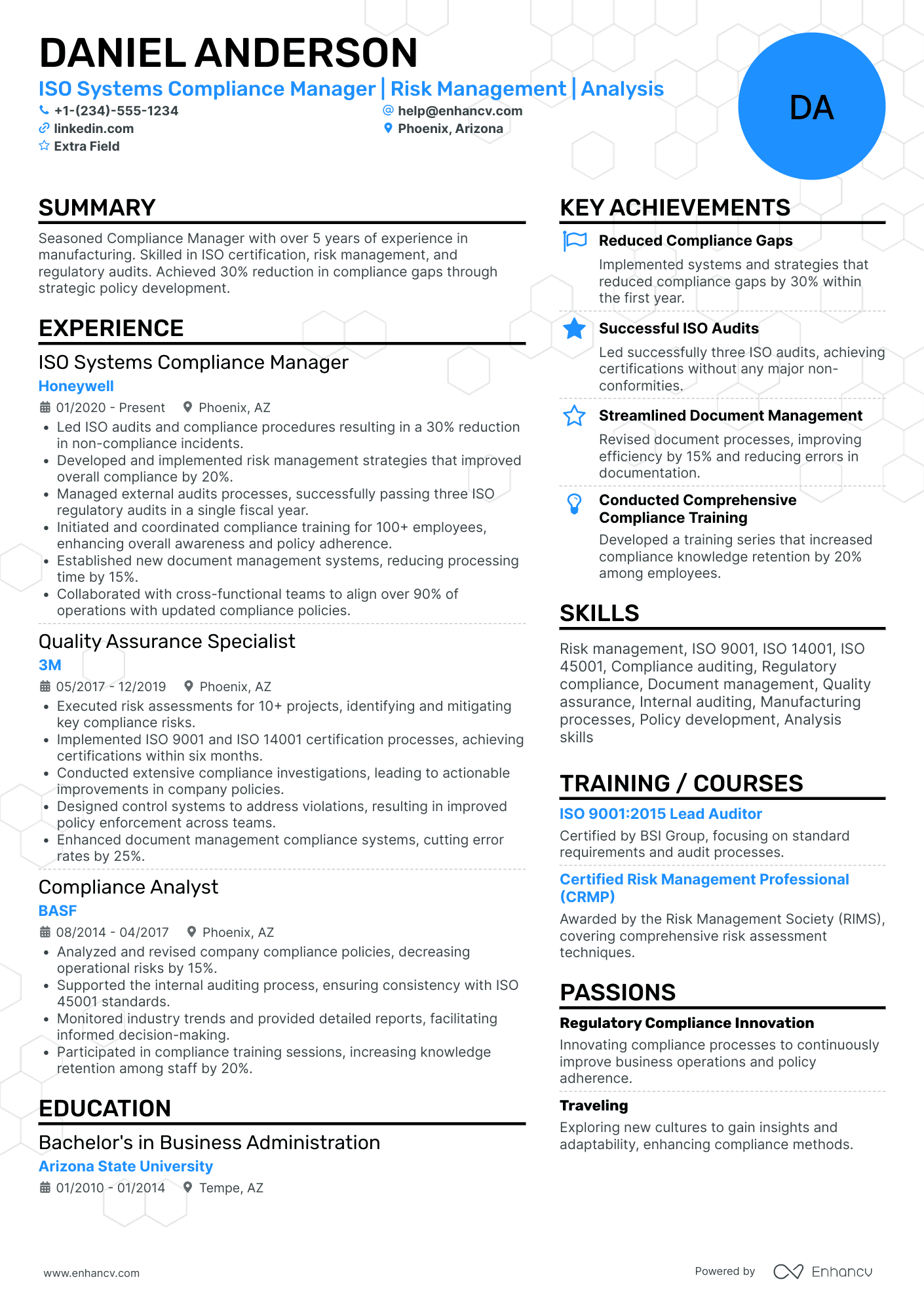 Compliance Systems Manager Resume Example