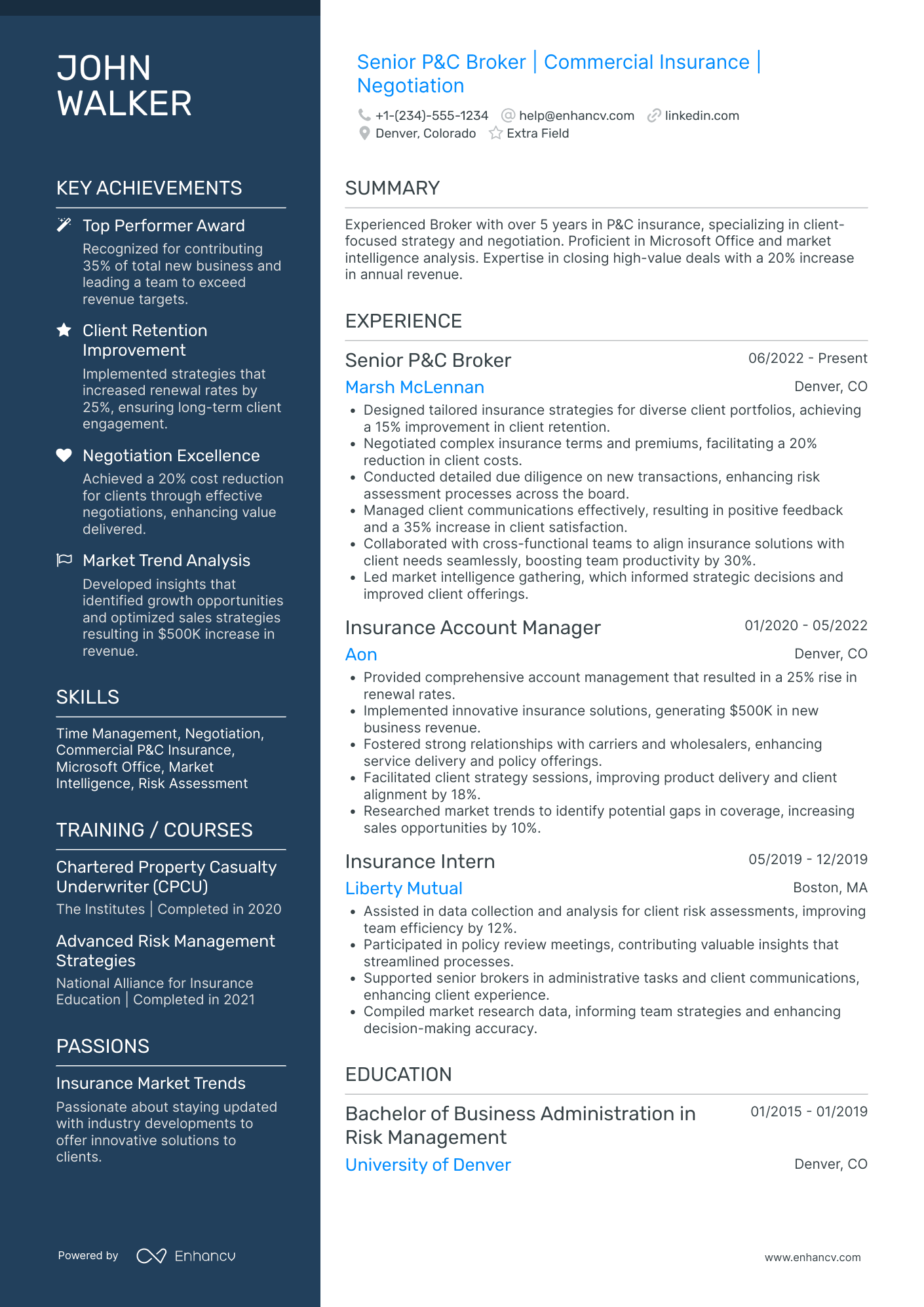 Junior Investment Broker Resume Example