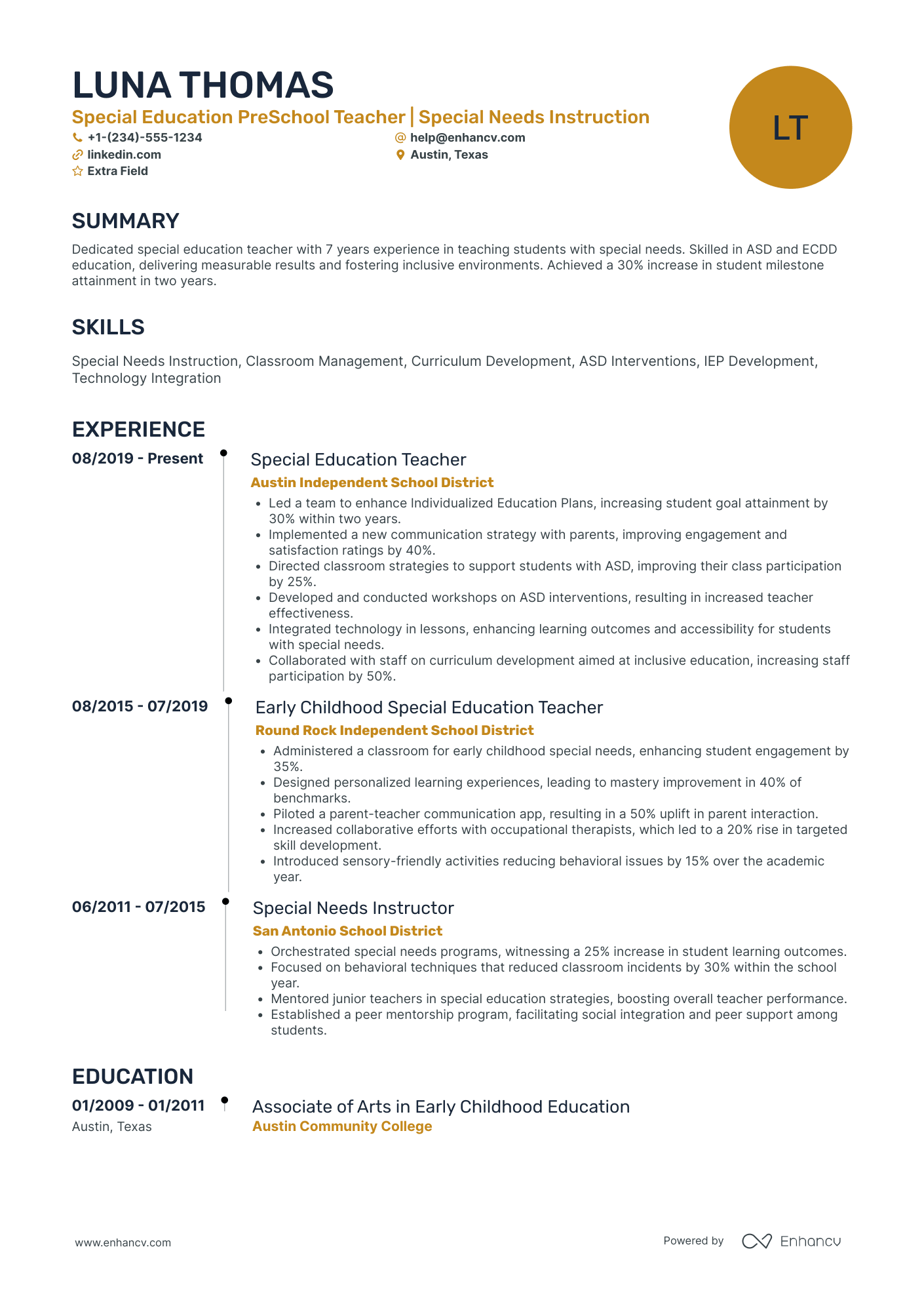 Day Care Teacher Supervisor Resume Example