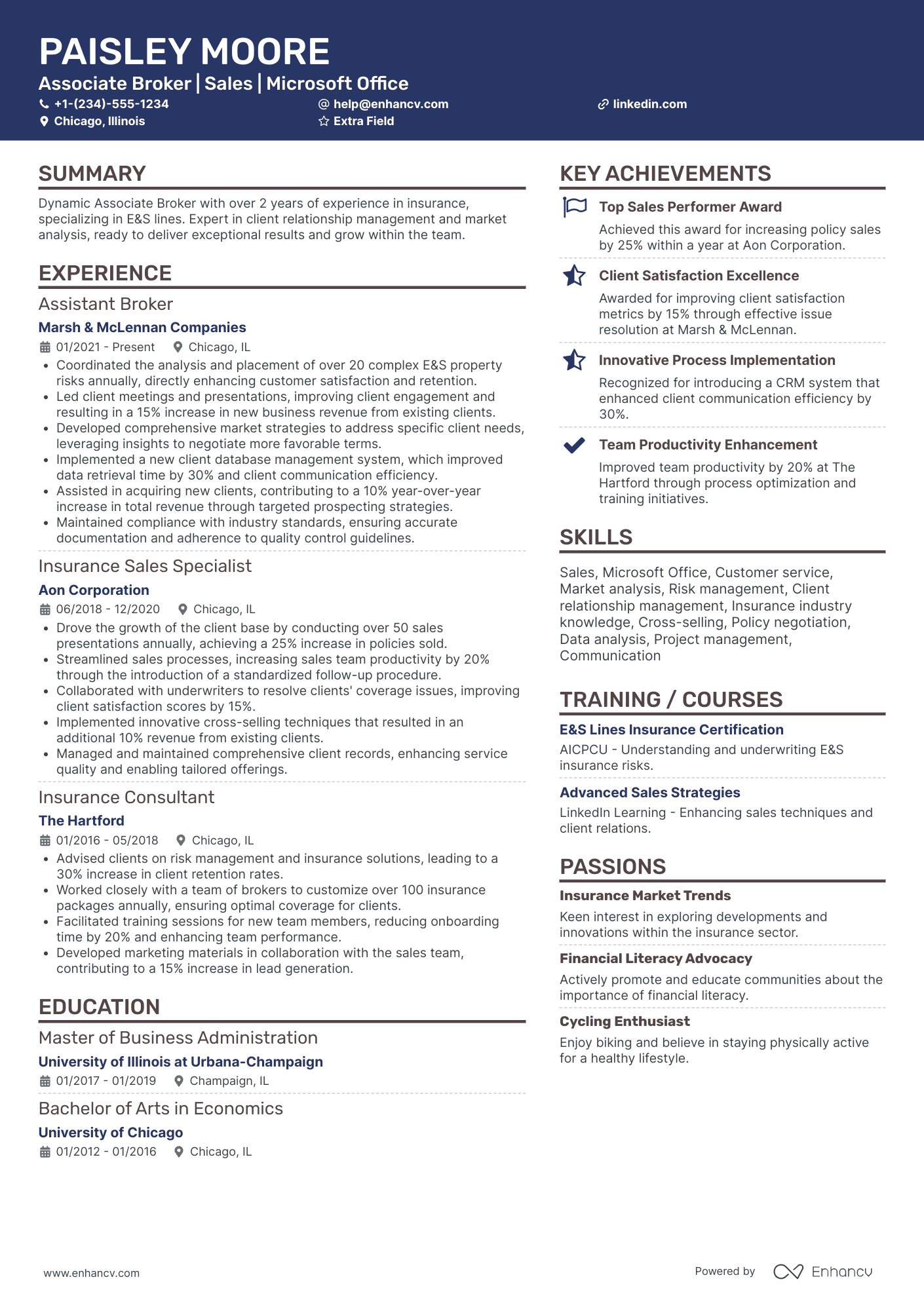 Associate Broker Resume Example