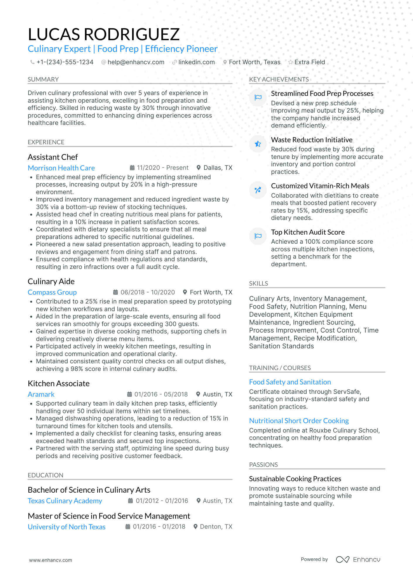 Apprentice Cook Resume Example