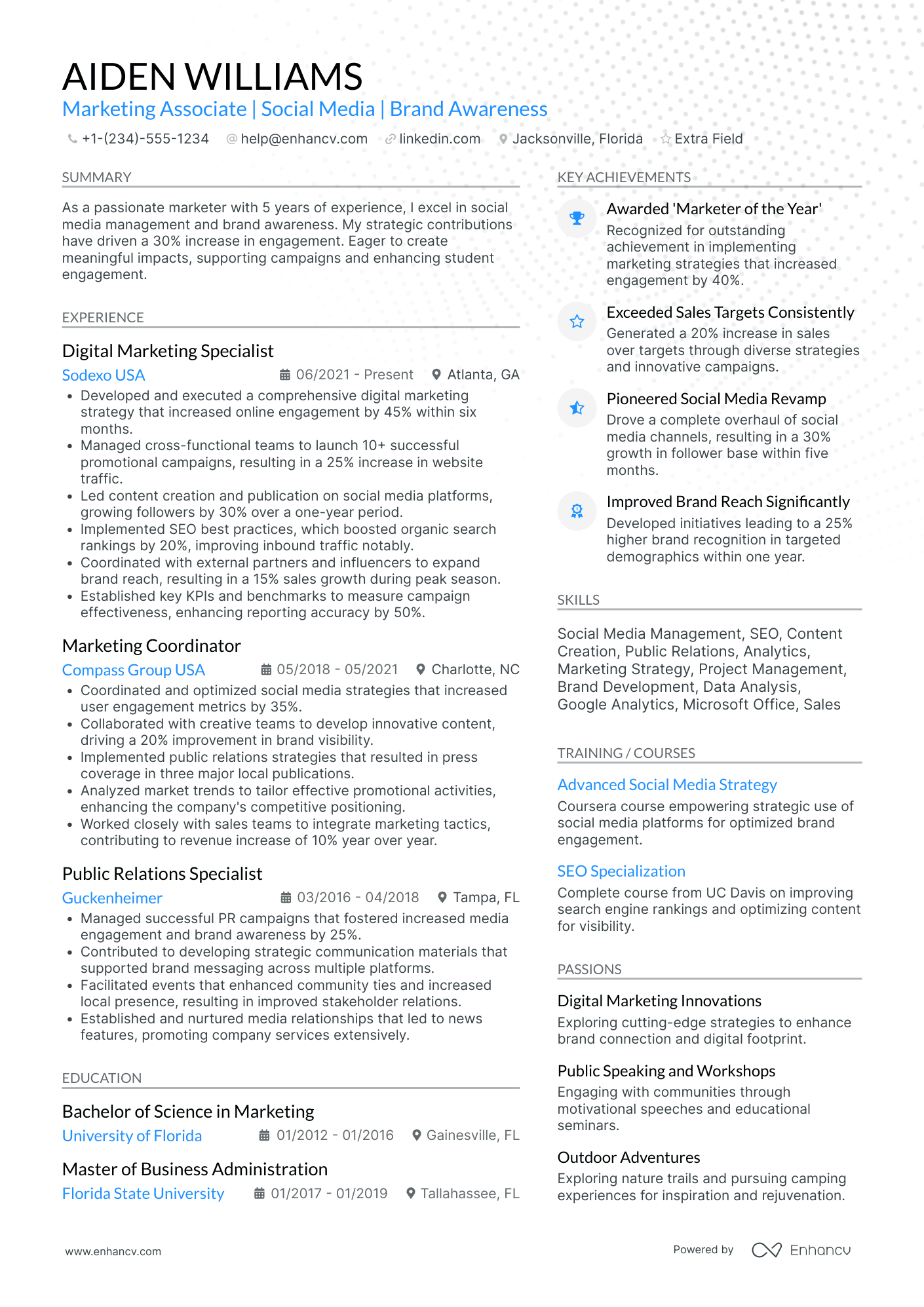 Inbound Marketing Associate Resume Example