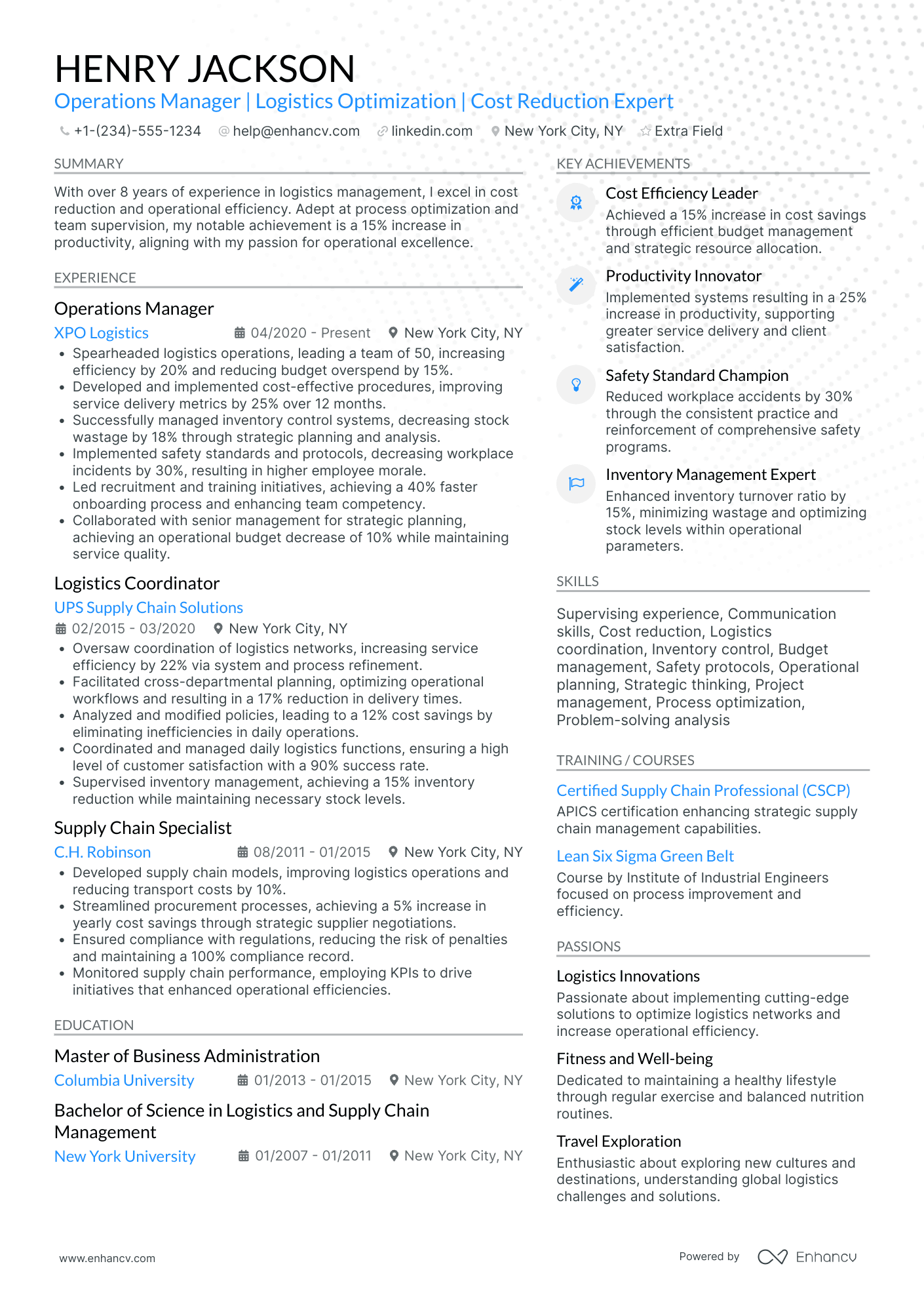 Benefits Operations Manager Resume Example