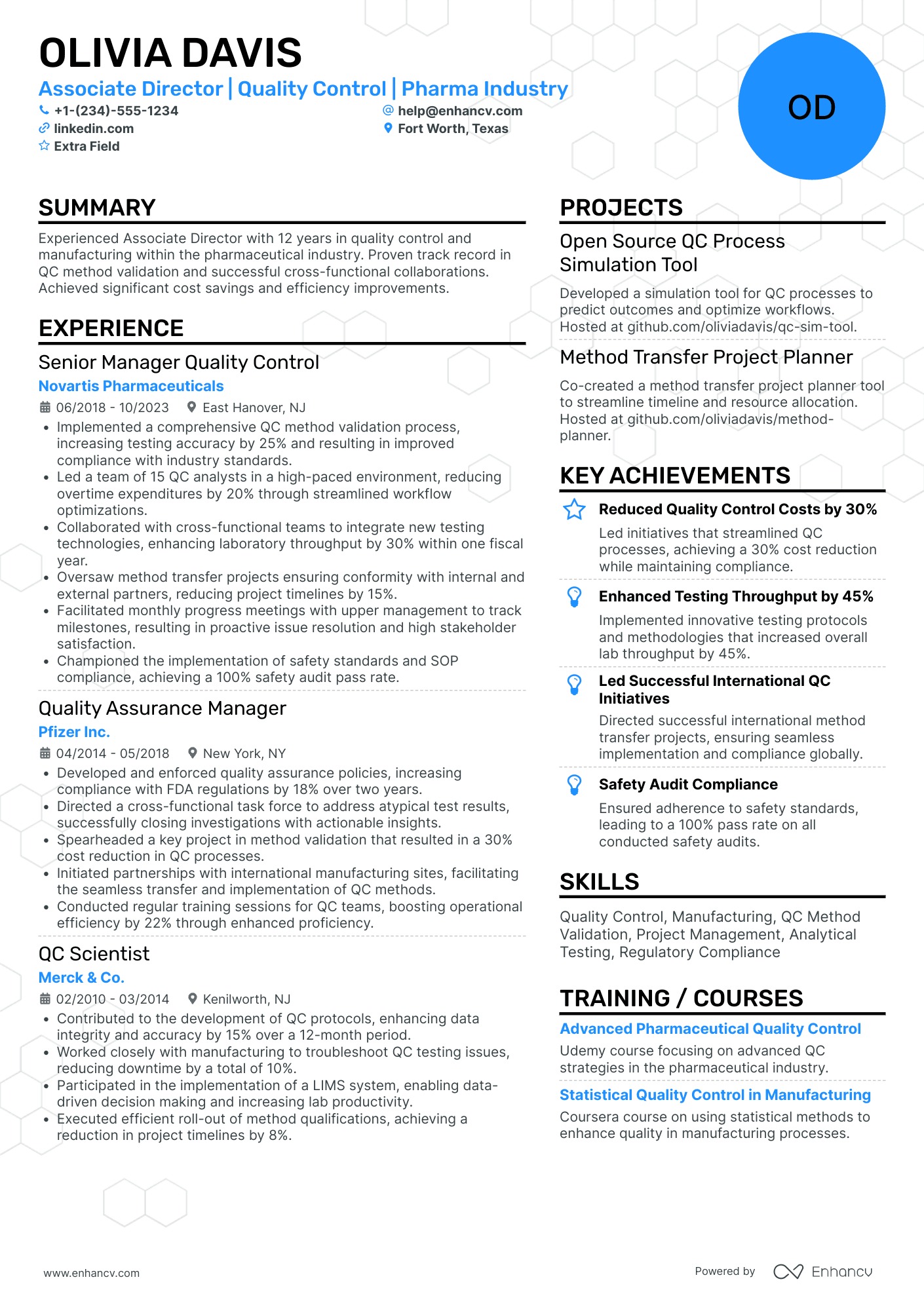 Quality Control Director Resume Example