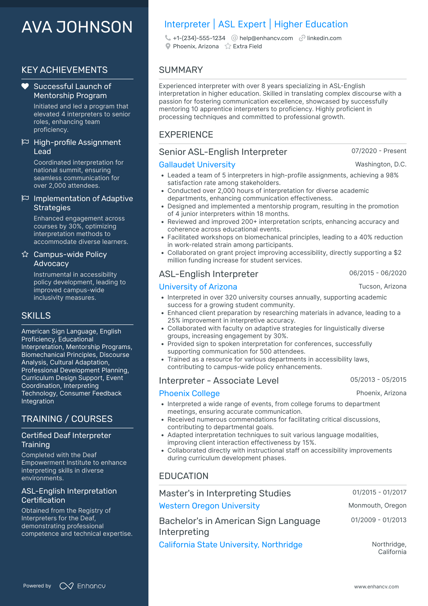 Entry Level Interpreter Resume Example