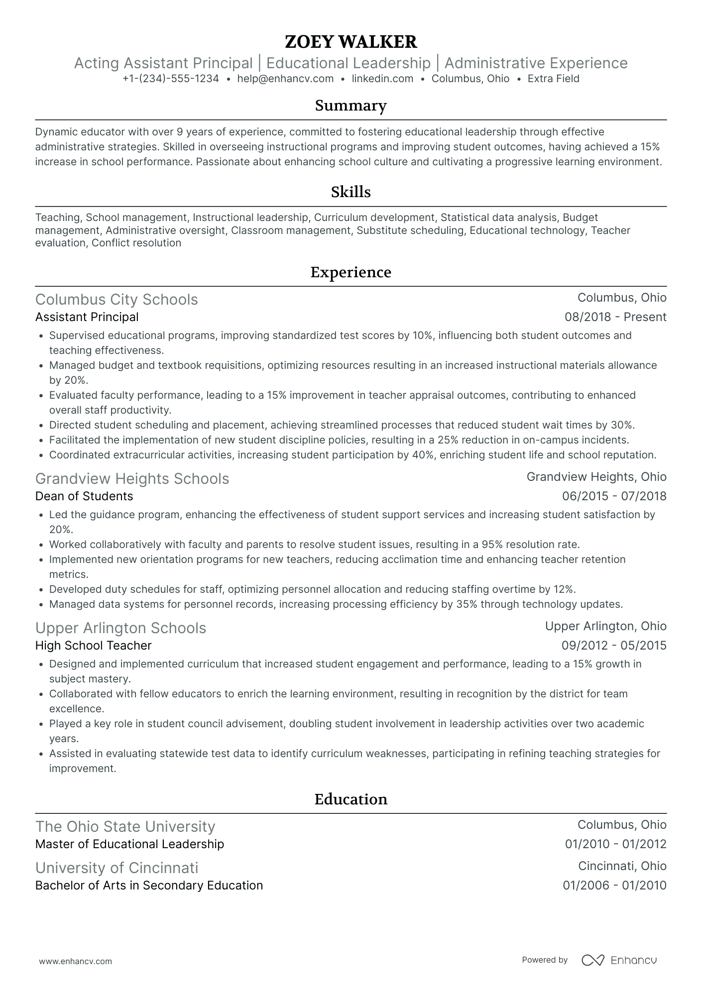 Principal Actor Resume Example