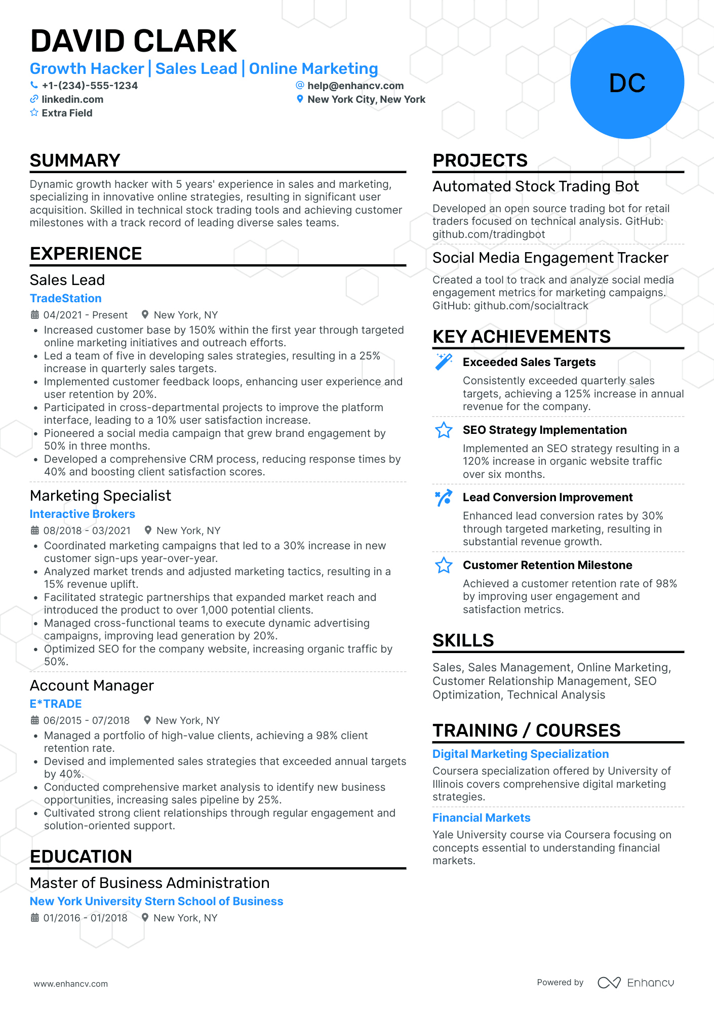 Freelance Ethical Hacker Resume Example