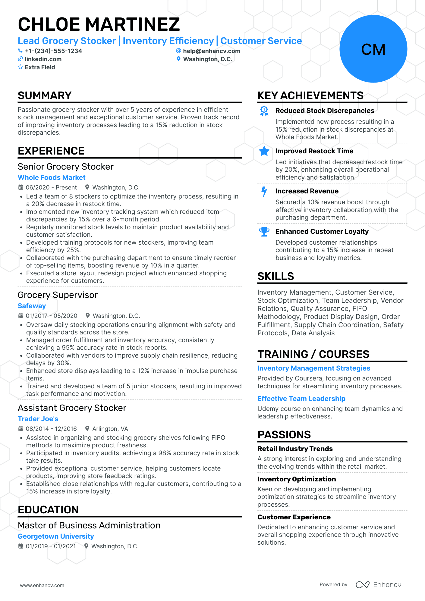 Lead Retail Stocker Resume Example