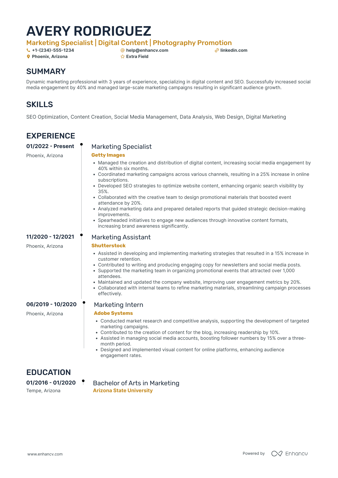 Marketing Assistant Specialist Resume Example