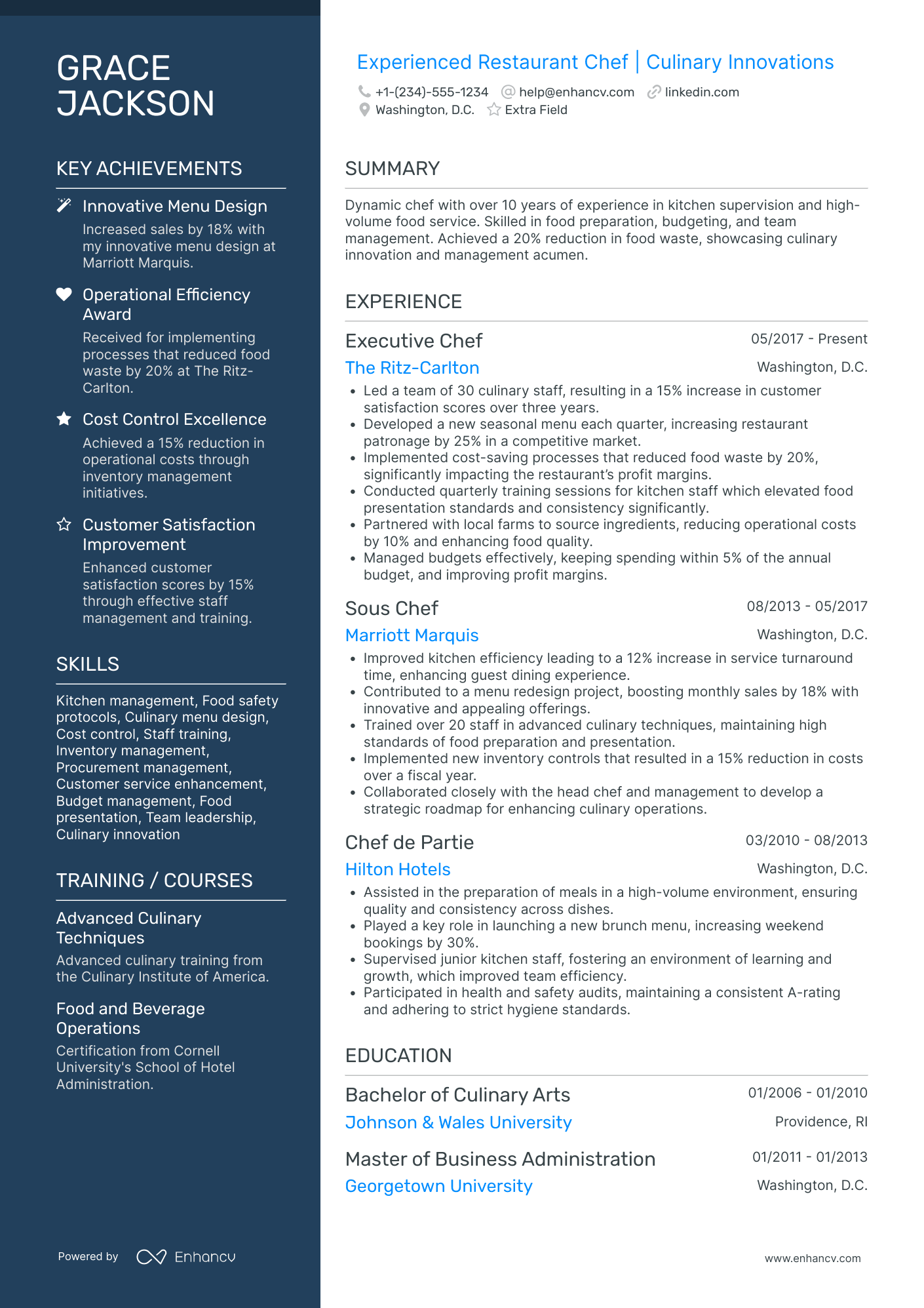 Resort Chef Resume Example