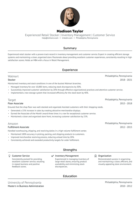 Shelf Stocker Resume Resume Example
