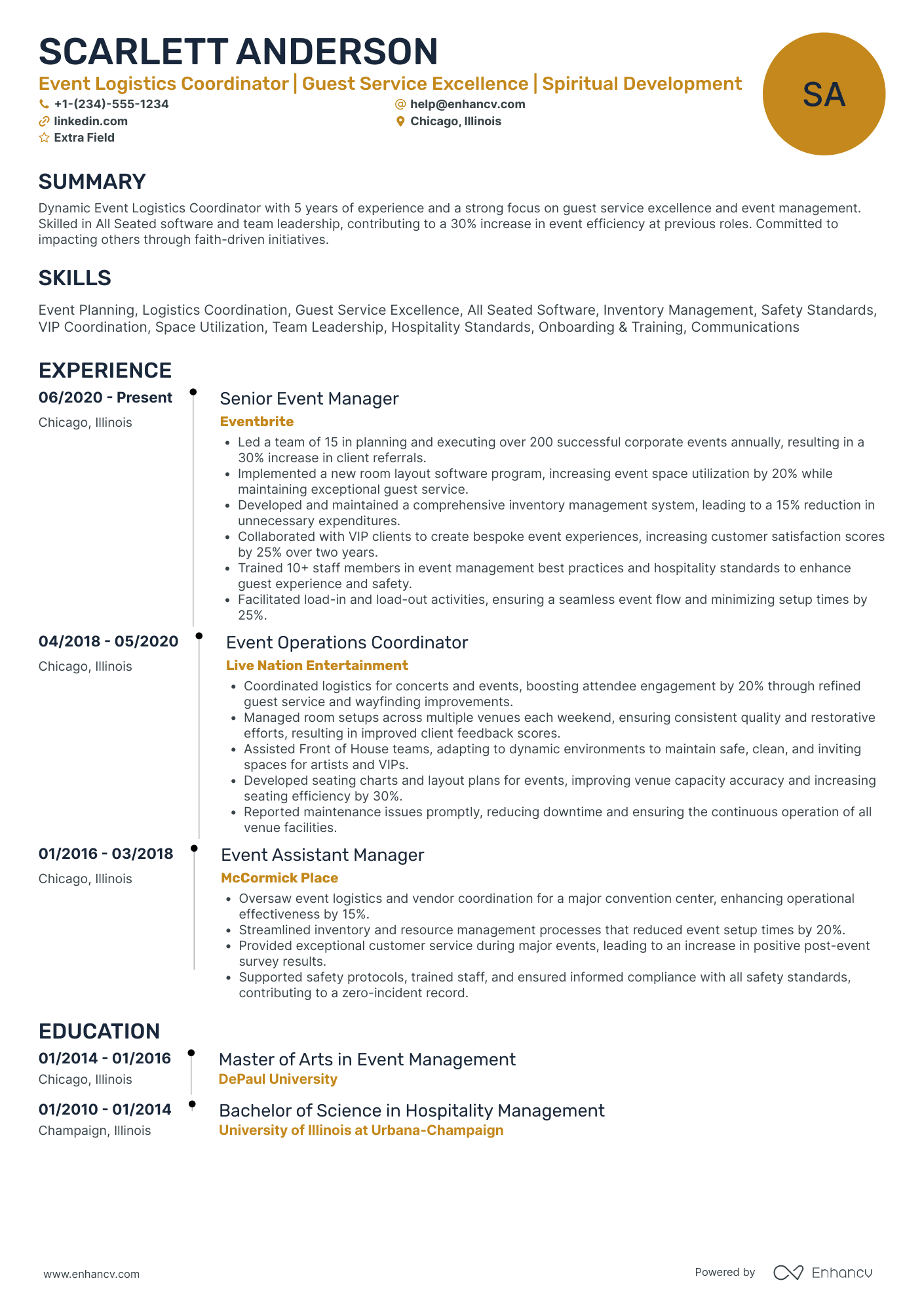 Senior Logistics Coordinator Resume Example