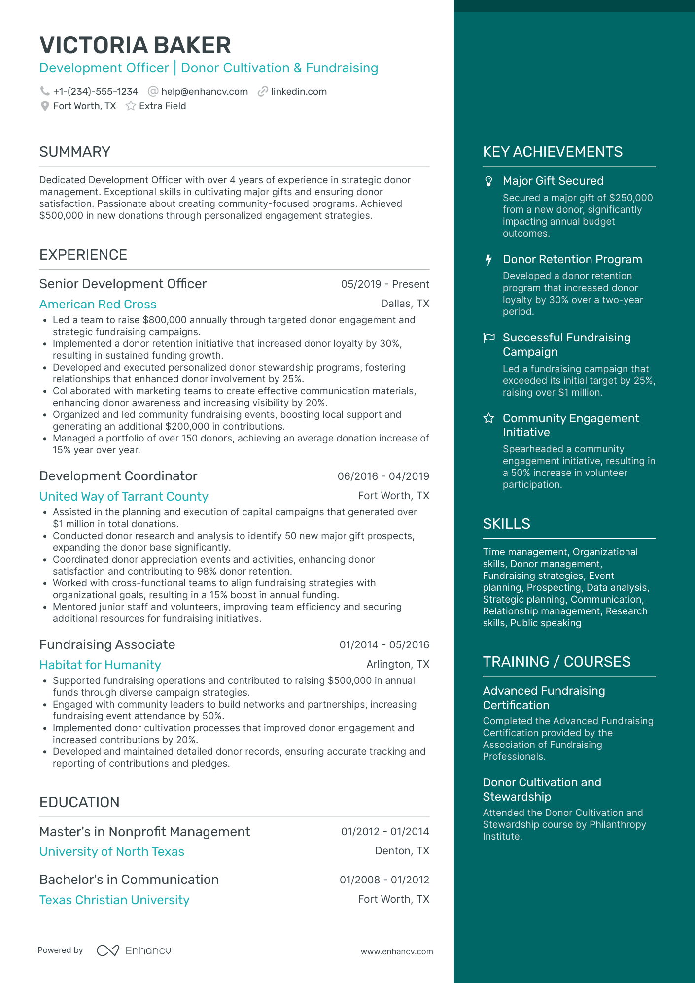 Career Change Officer Resume Example