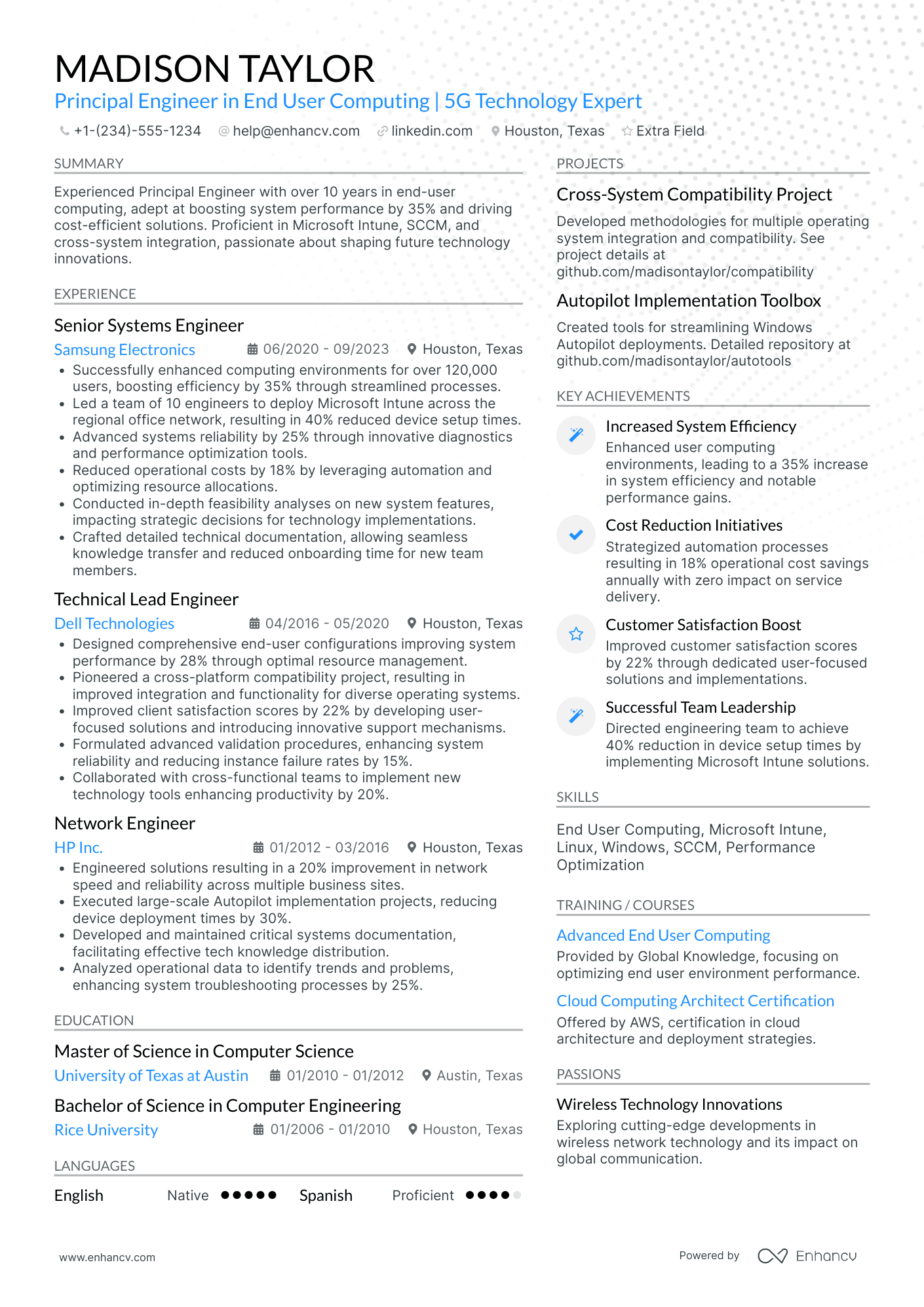 Computer Design Engineer Resume Example