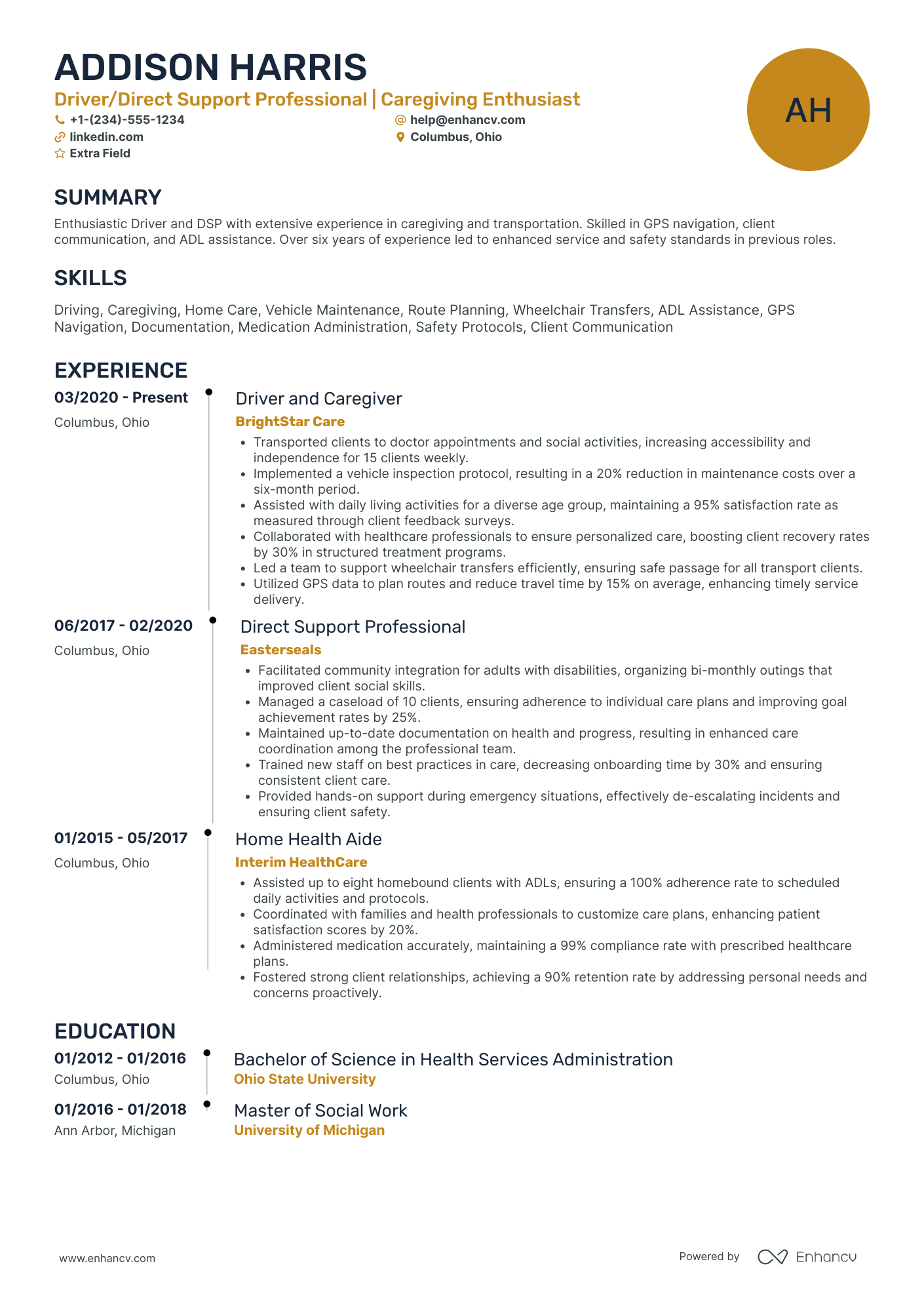 Uber Driver Coordinator Resume Example