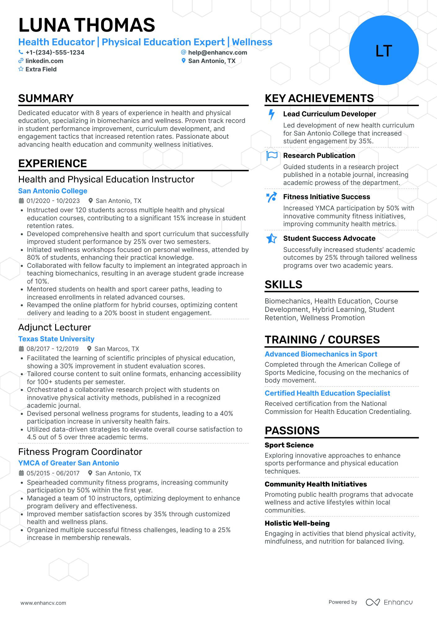 Physical Education Department Head Resume Example