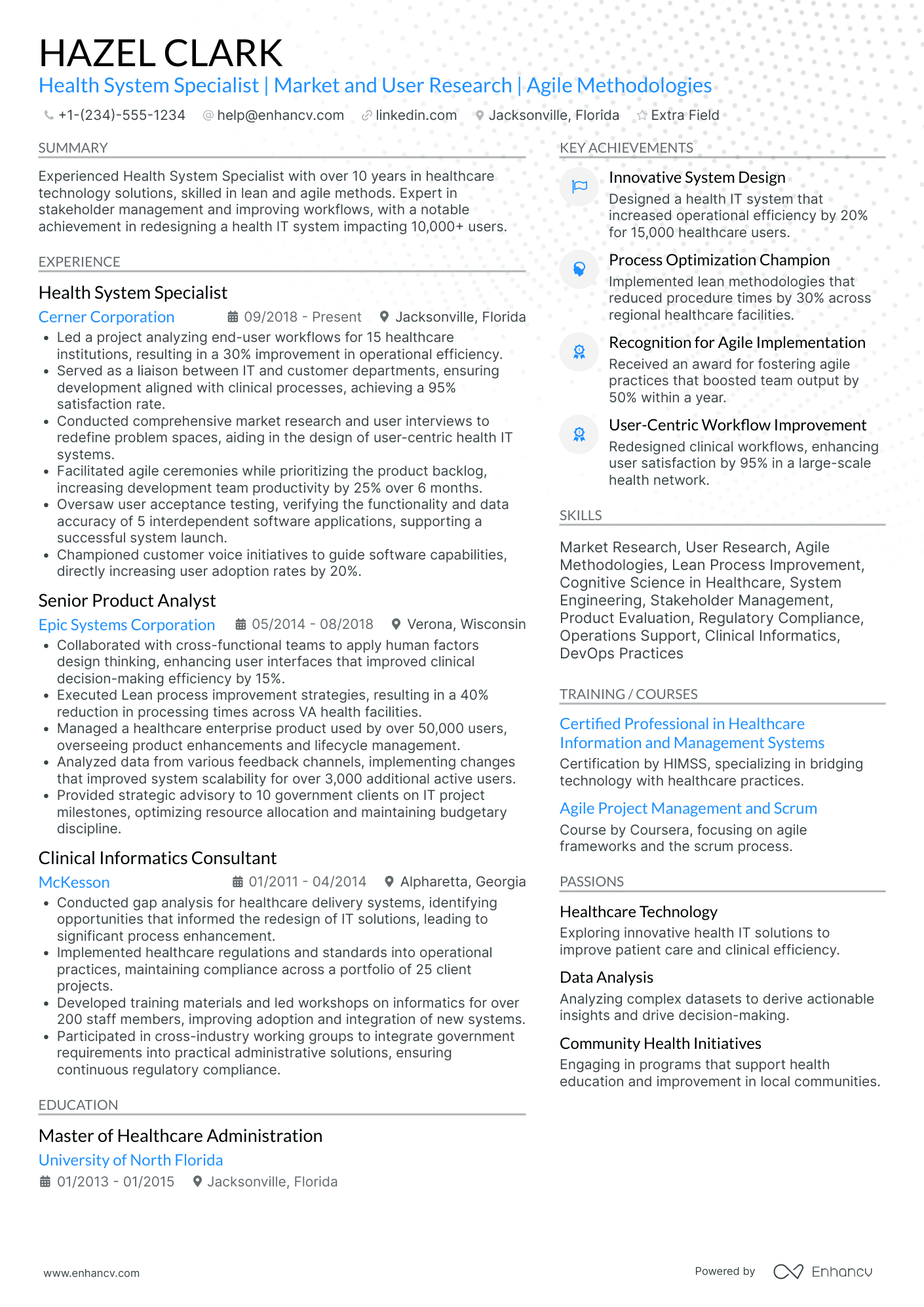 Hospital Volunteer Services Specialist Resume Example