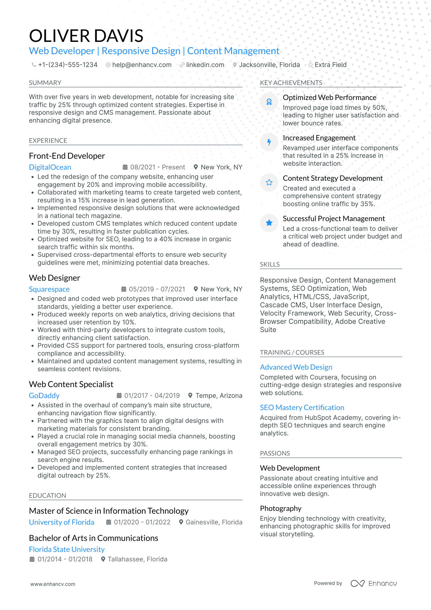 Responsive Web Designer Resume Example