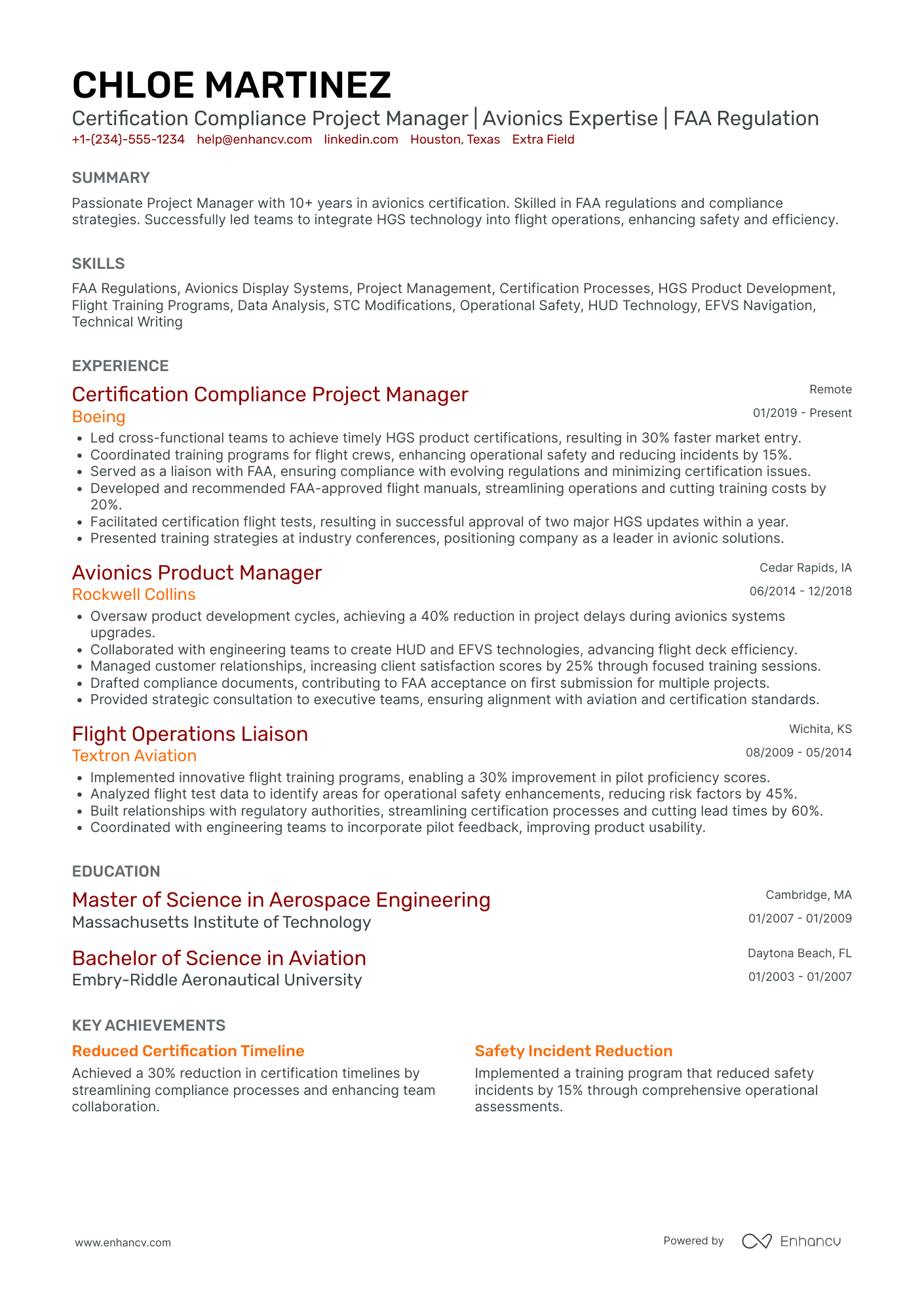 Compliance Project Manager Resume Example