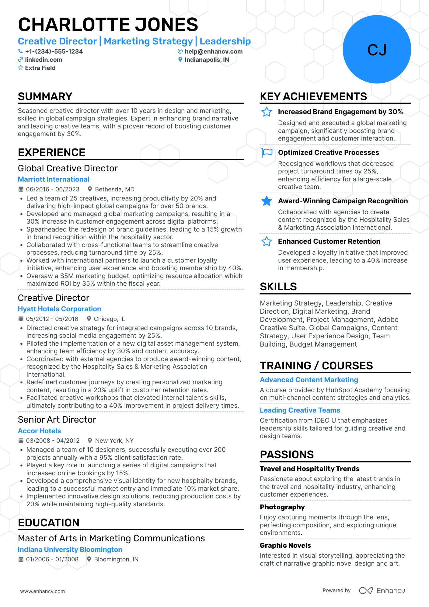 Global Creative Director Resume Example