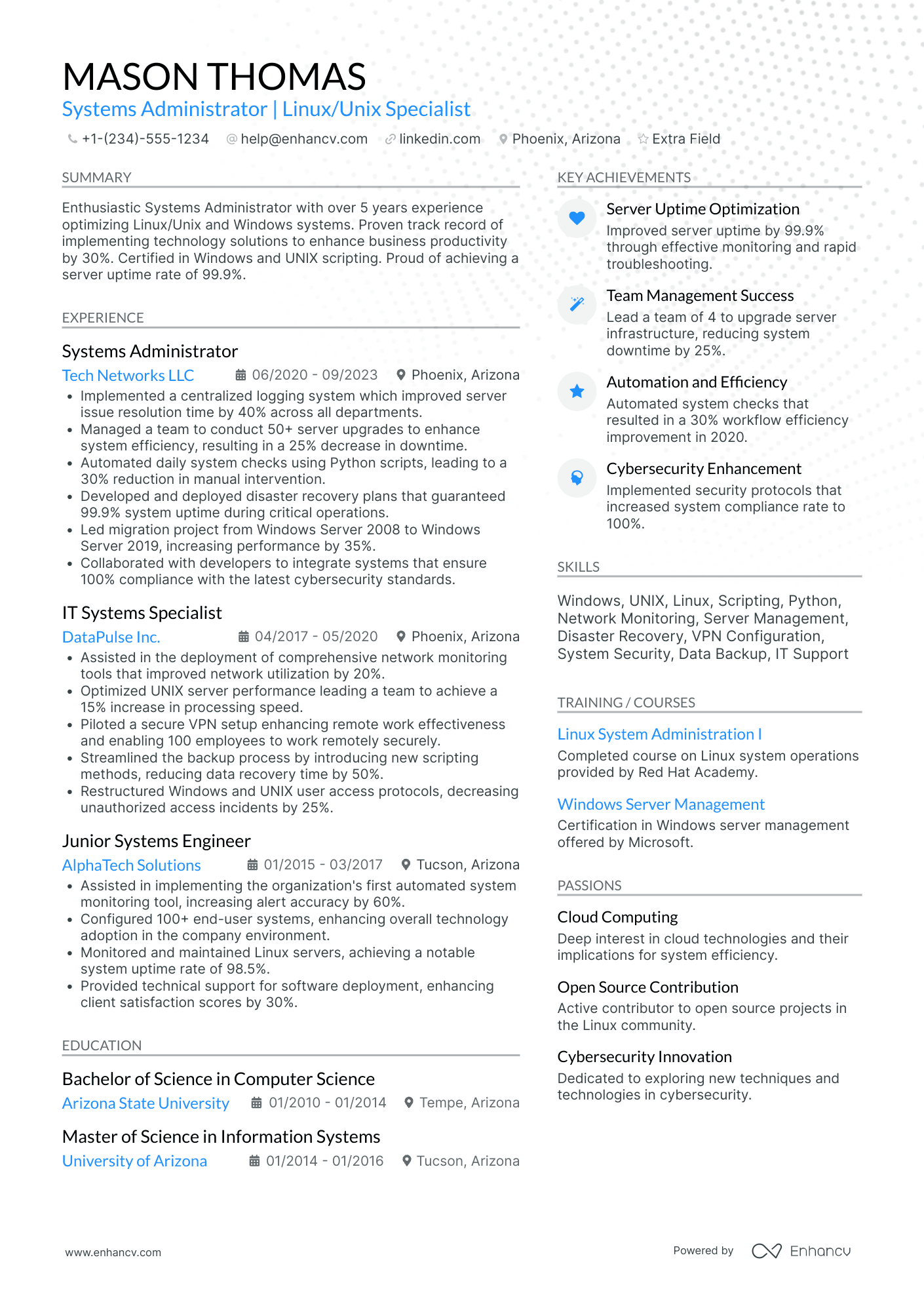 Entry Level Computer Science Professional Resume Example