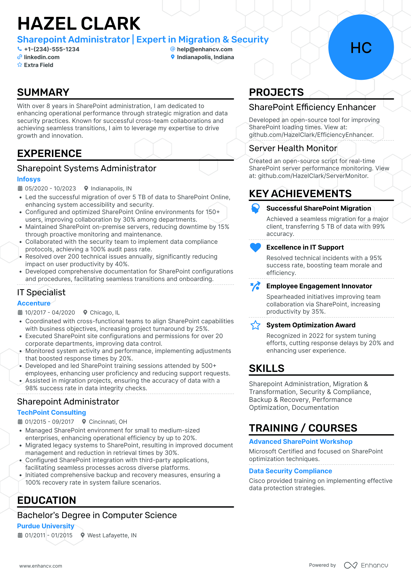 SharePoint Administrator Resume Example