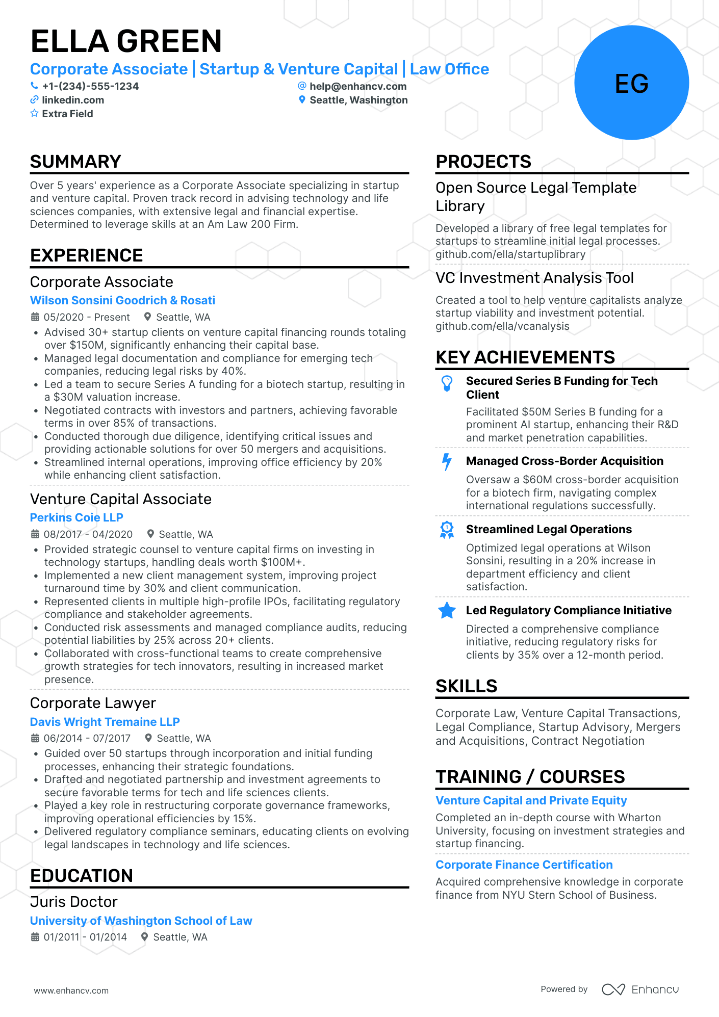 Silicon Valley Venture Capitalist Resume Example