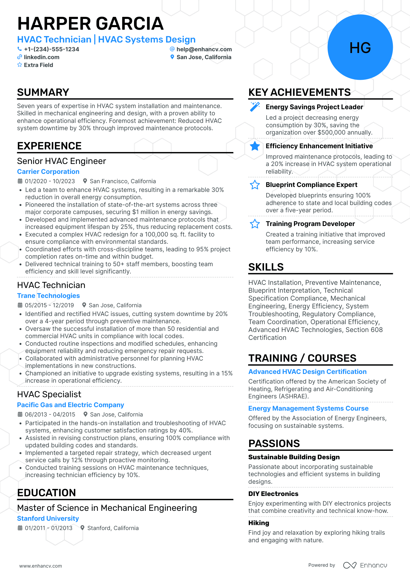 HVAC Systems Specialist Resume Example