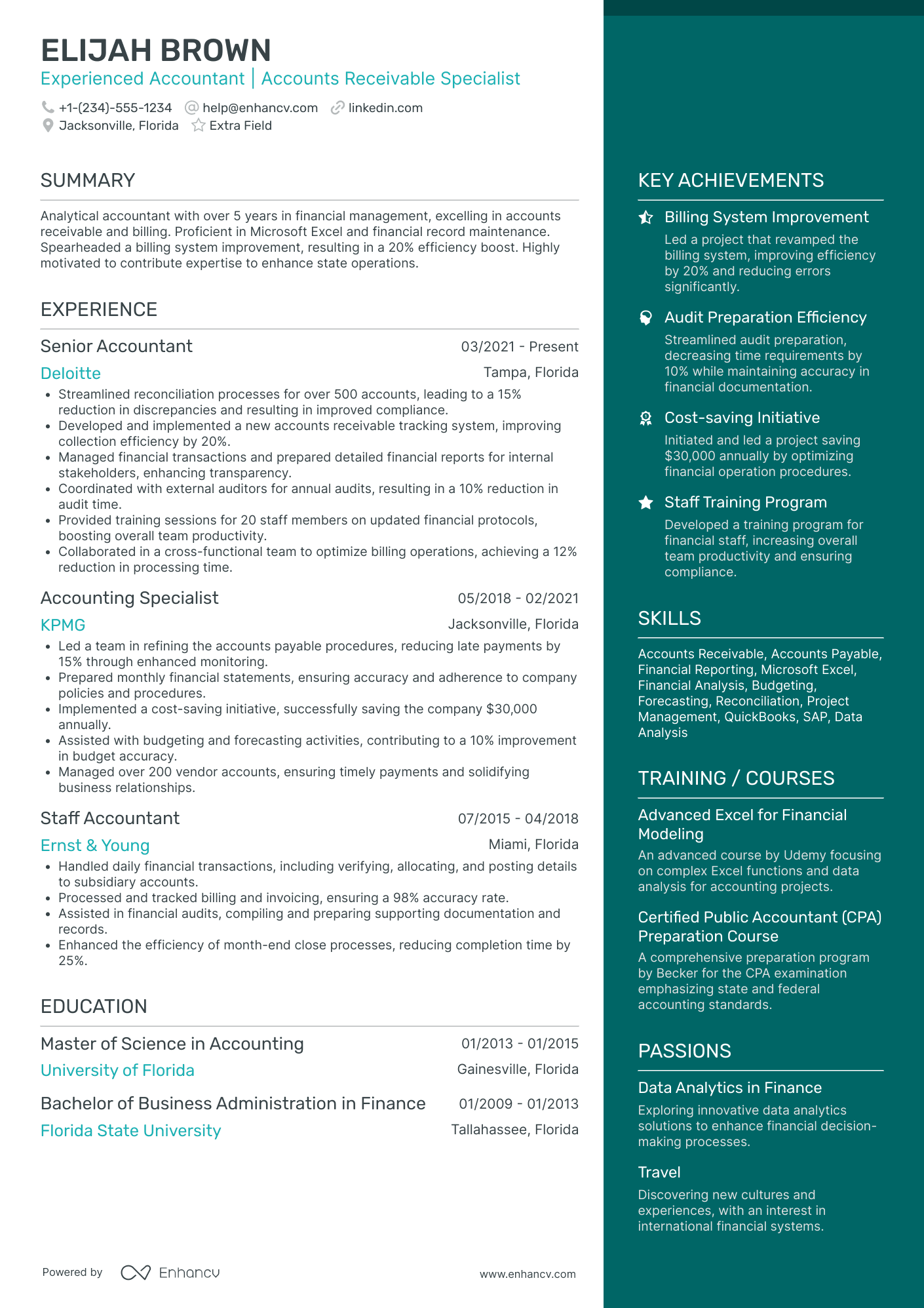 Tax Accountant Trainee Resume Example