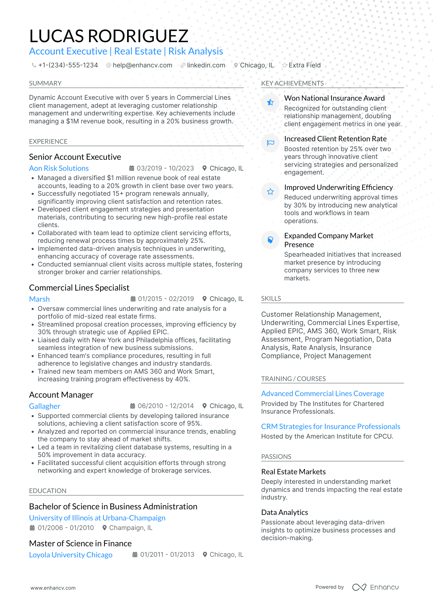 Real Estate Account Executive Resume Example