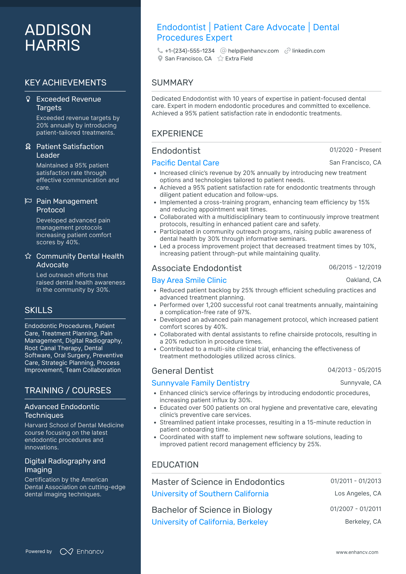 Endodontist Resume Example