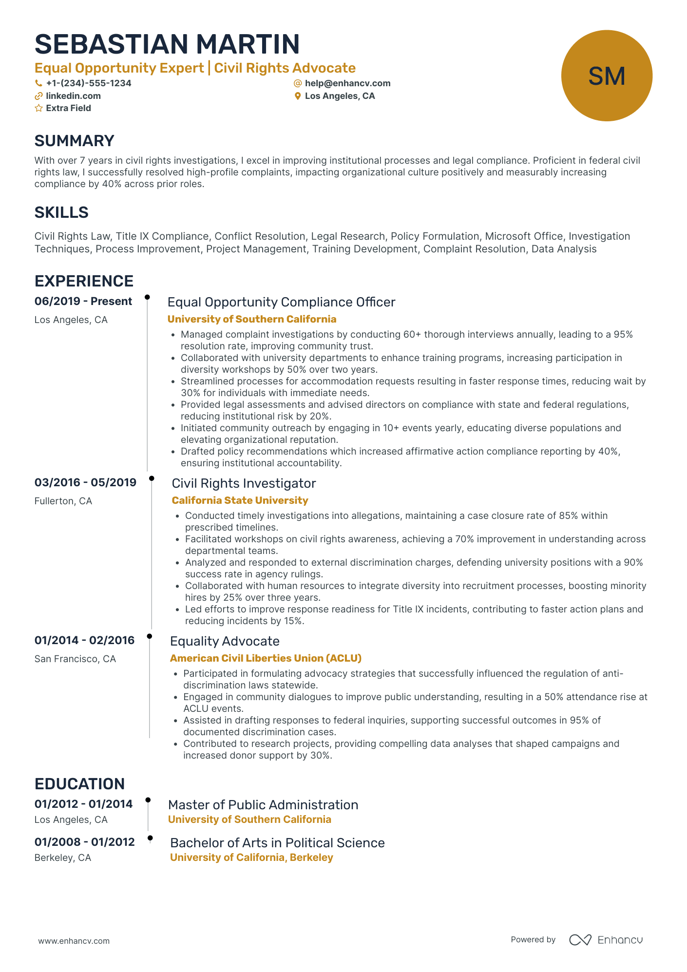 US Department of Labor Employment Specialist Resume Example