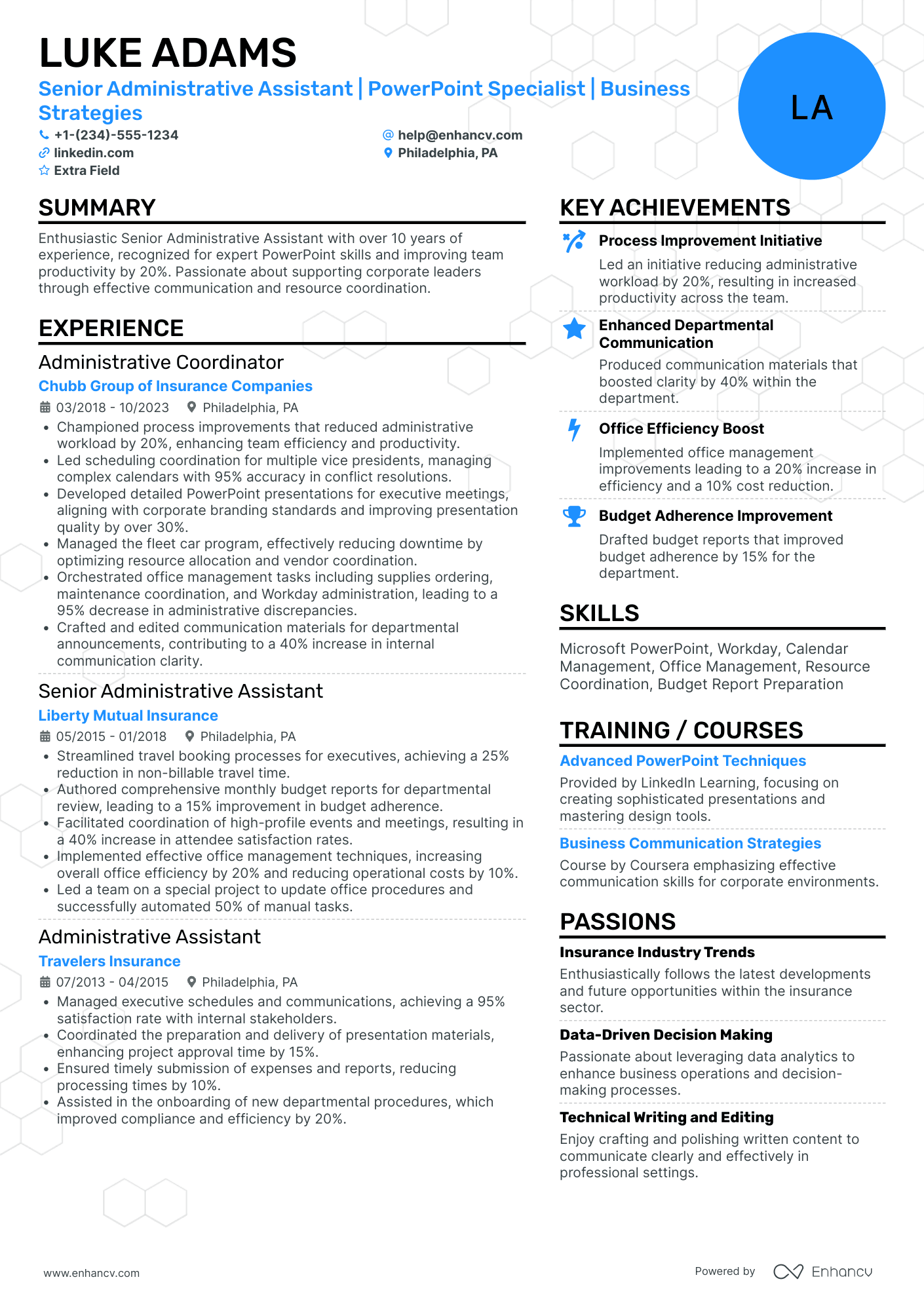 High Level Administrative Assistant Resume Example