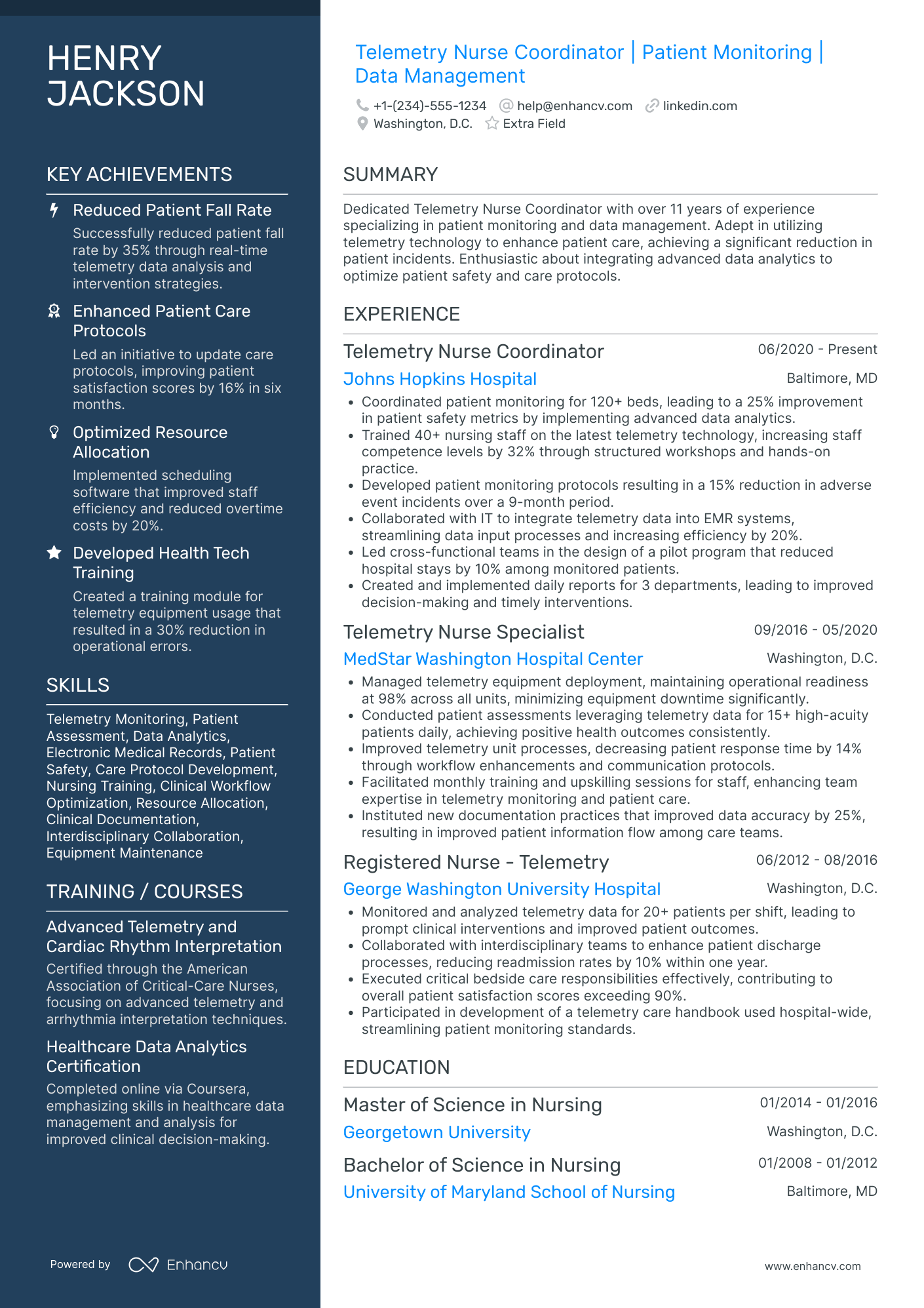 Telemetry Nurse Coordinator Resume Example