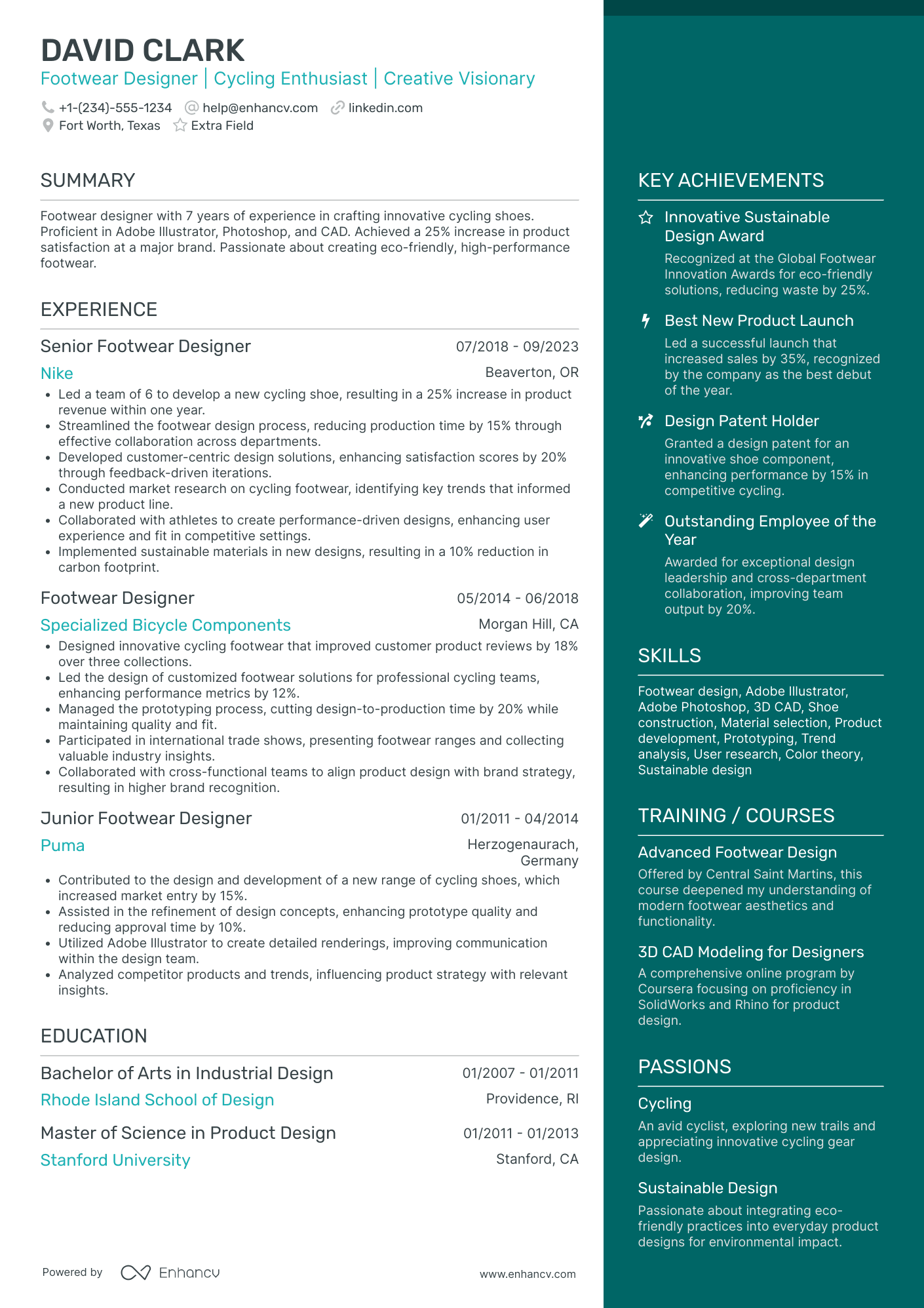 Footwear Fashion Designer Resume Example