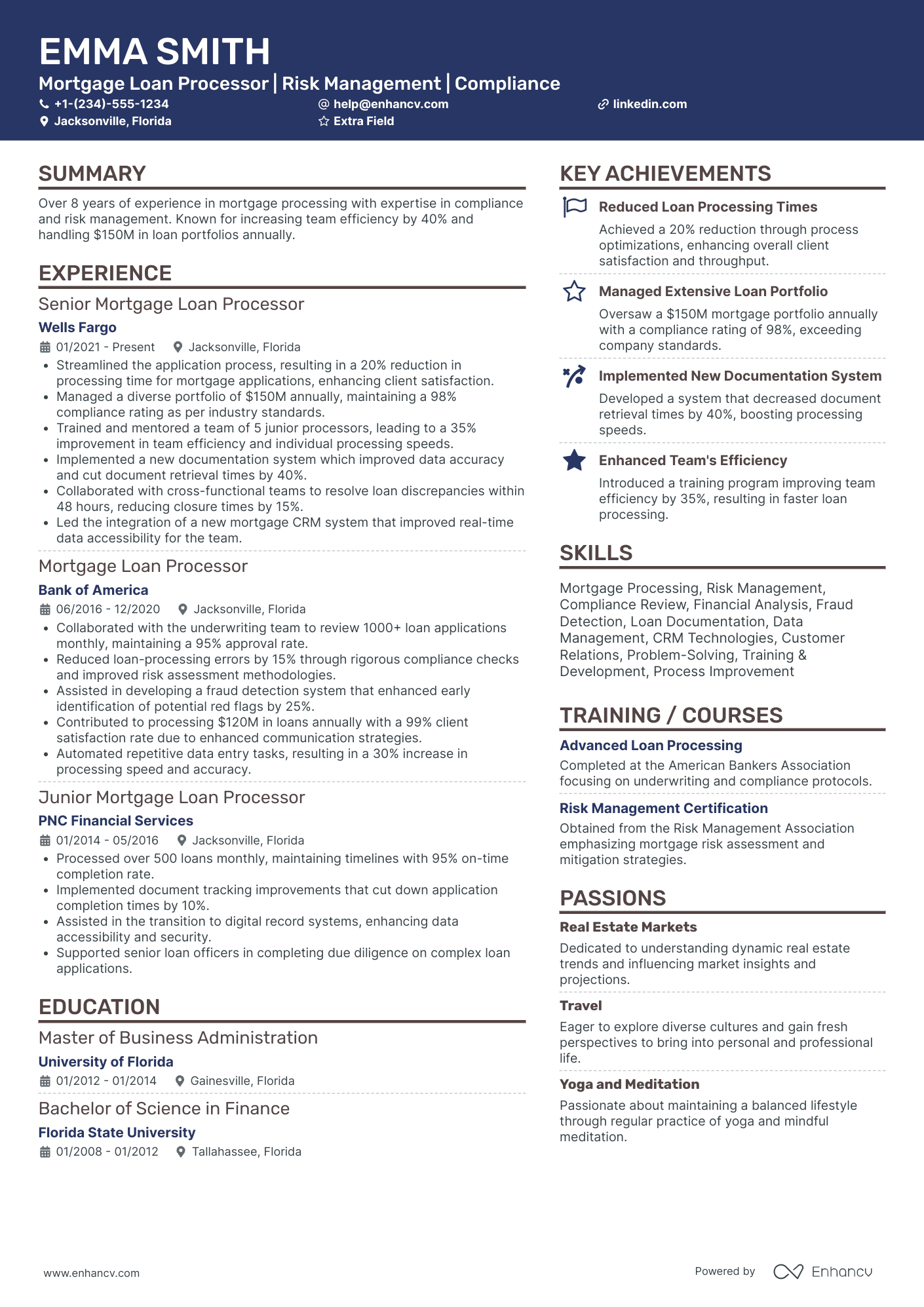 Mortgage Loan Processor Resume Example