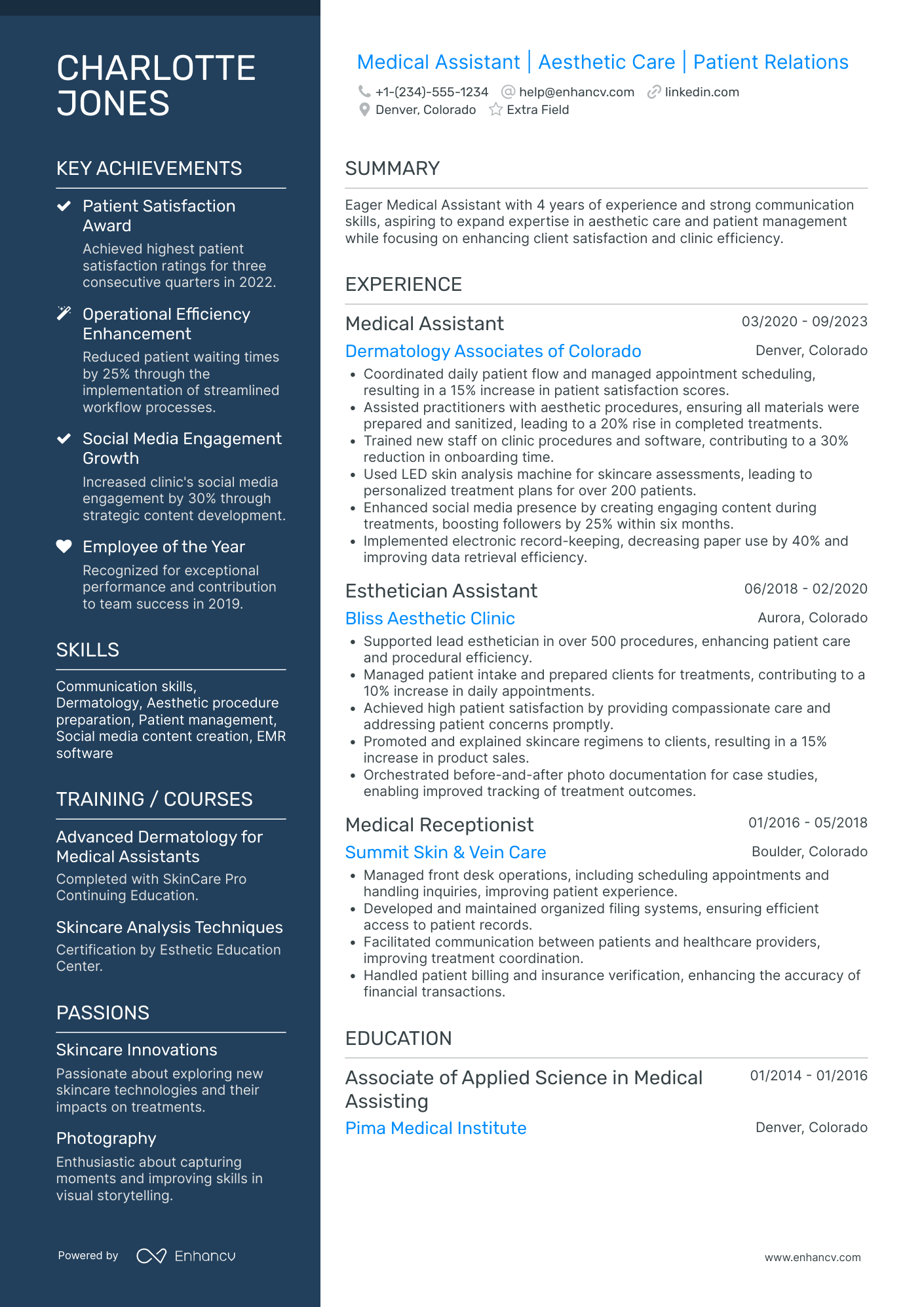 Esthetician Assistant Resume Example