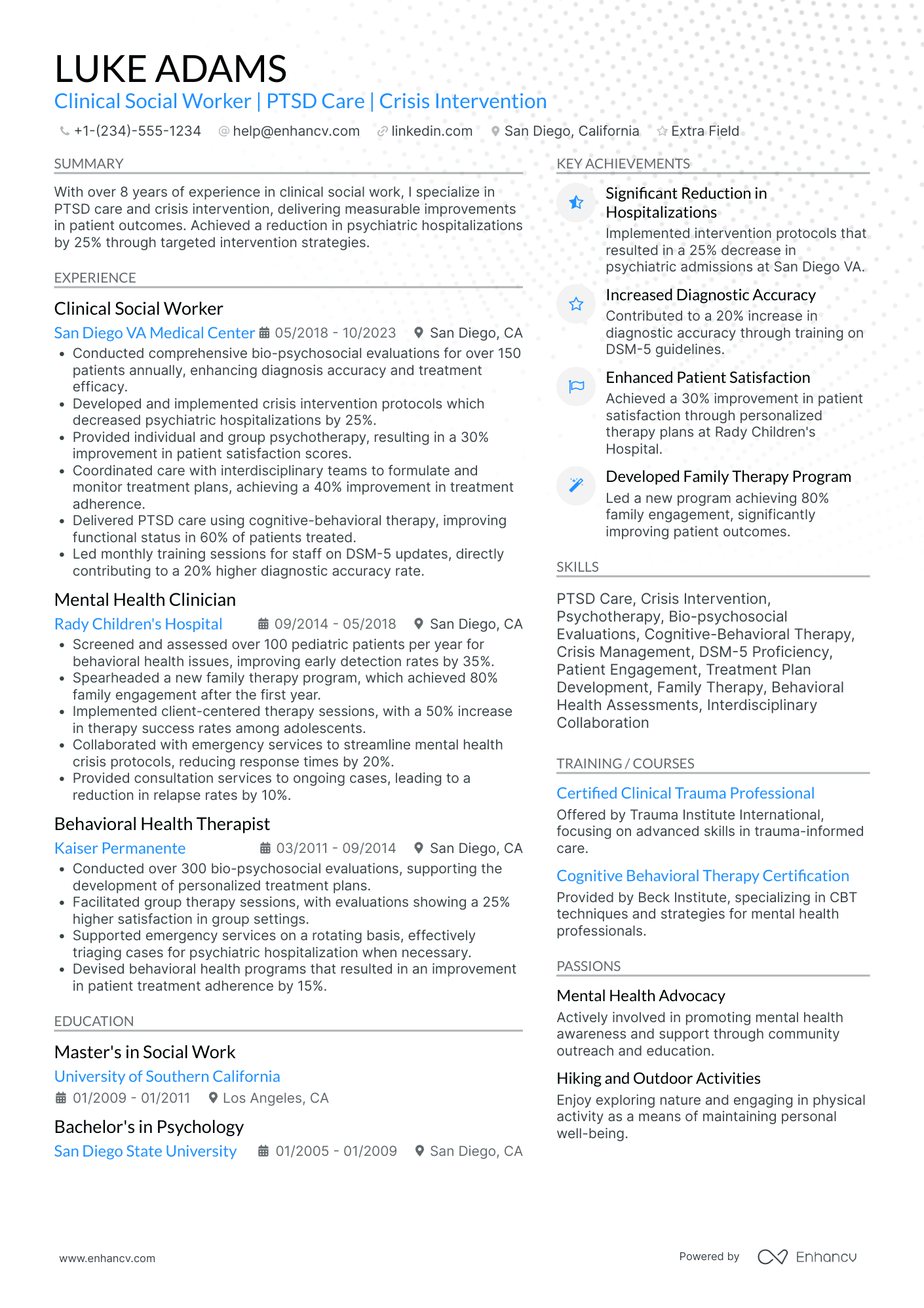 Crisis Intervention Social Worker Resume Example