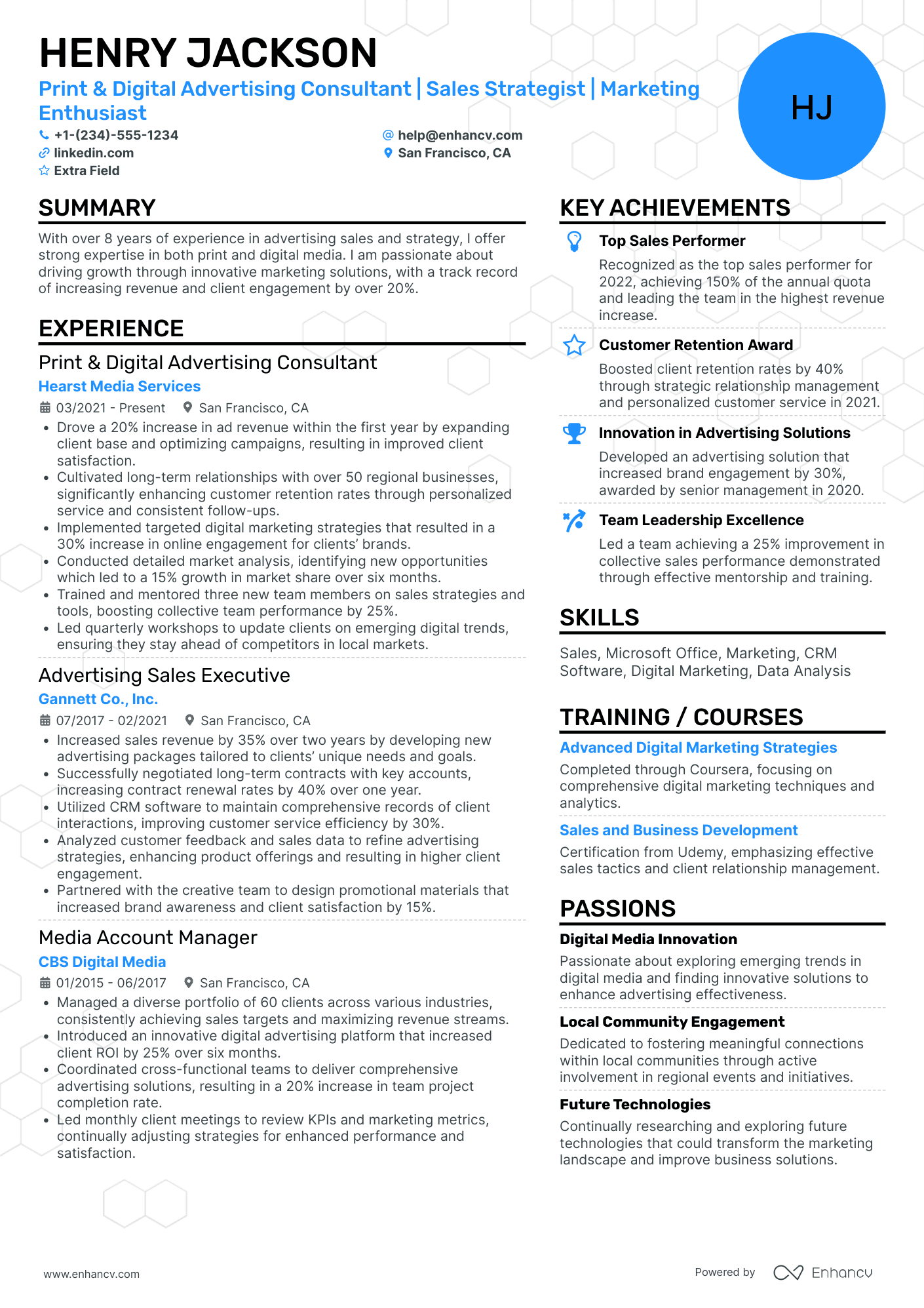 Mid Level Advertising Consultant Resume Example