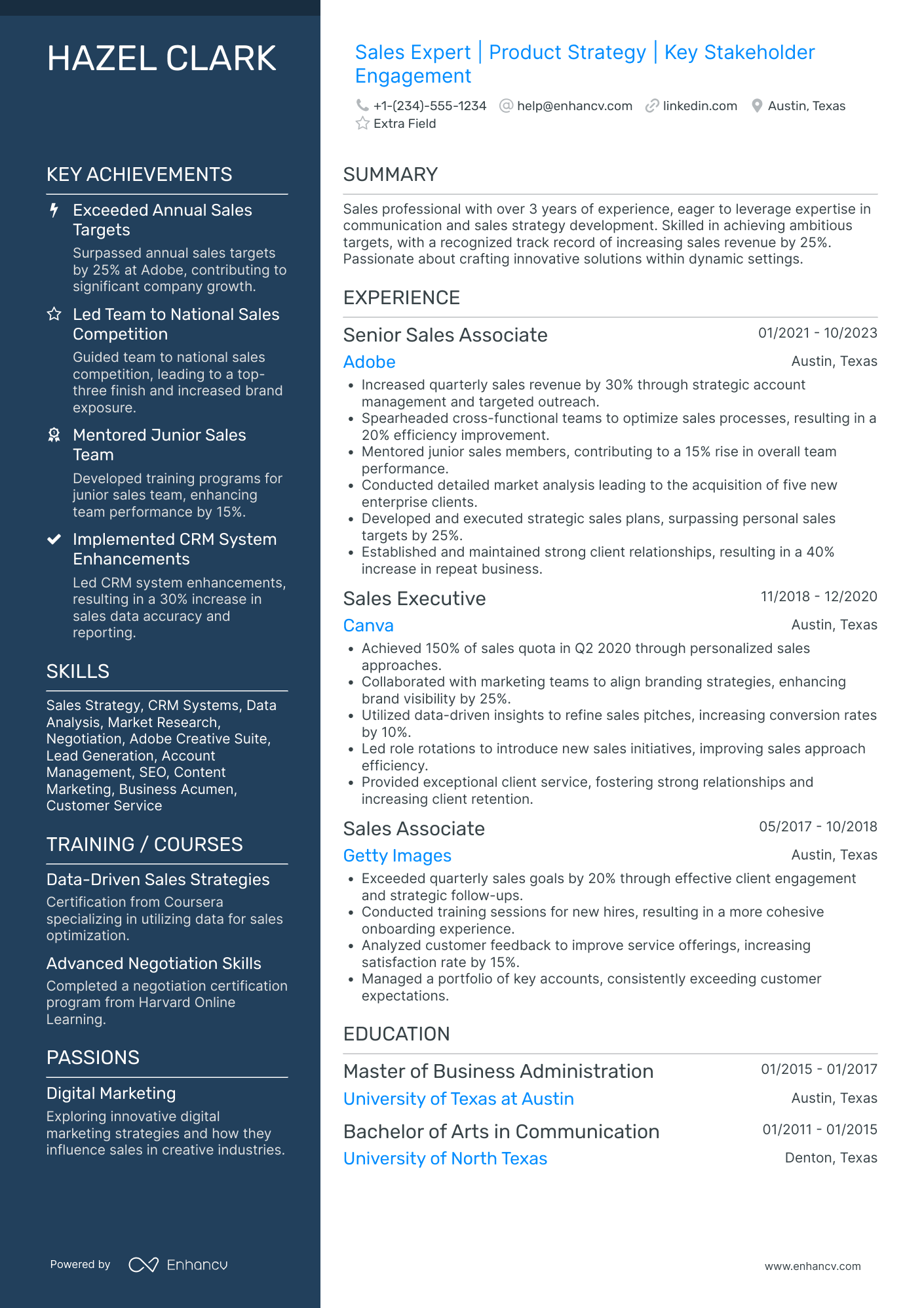 Direct Sales Associate Resume Example