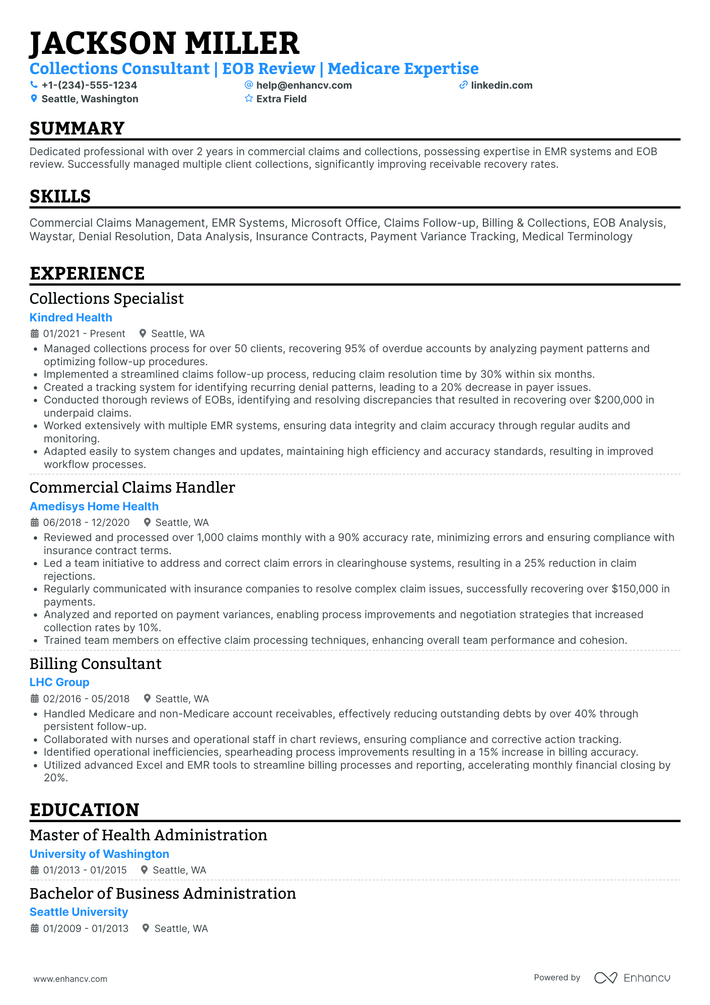 Collections Consultant Resume Example