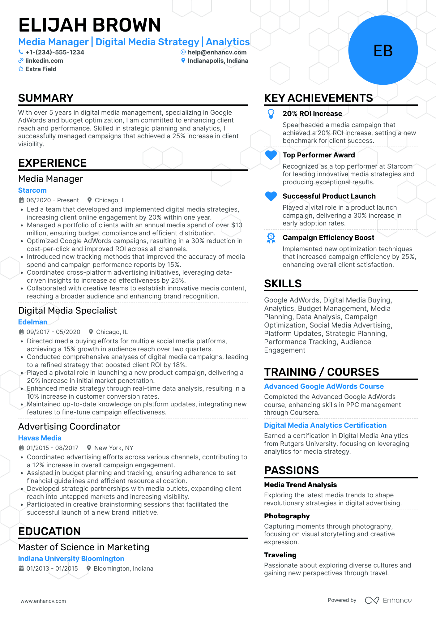 Associate Social Media Manager Resume Example