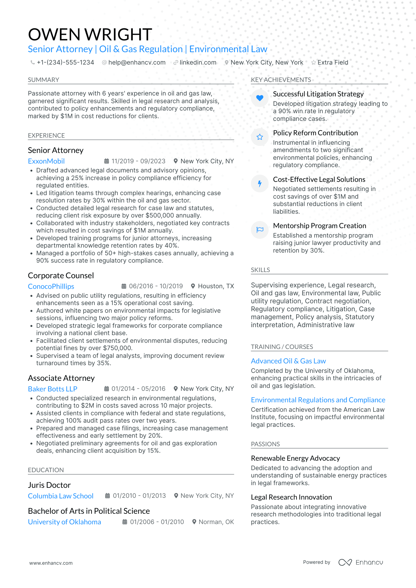 Military Lawyer Resume Example