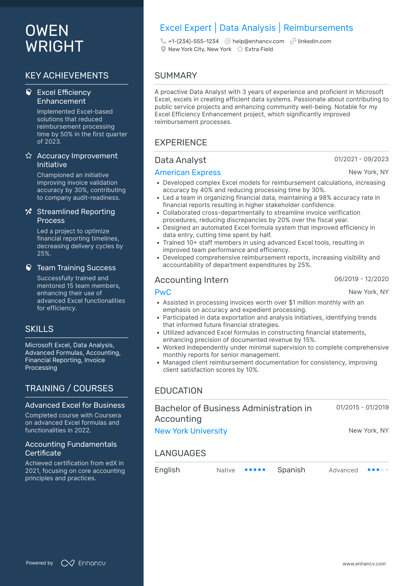 Temporary Accounting Assistant Resume Example