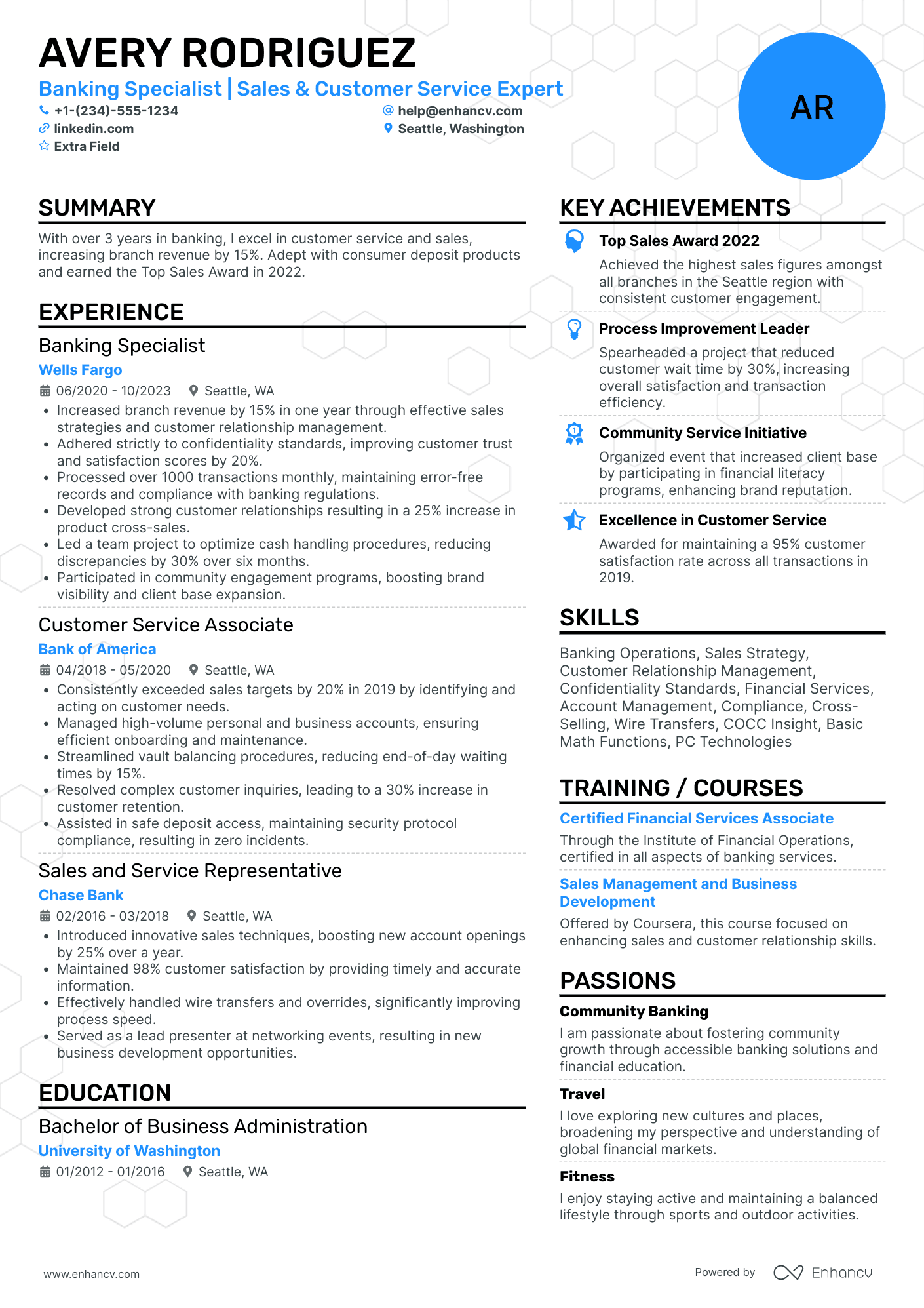 Personal Banking Associate Resume Example