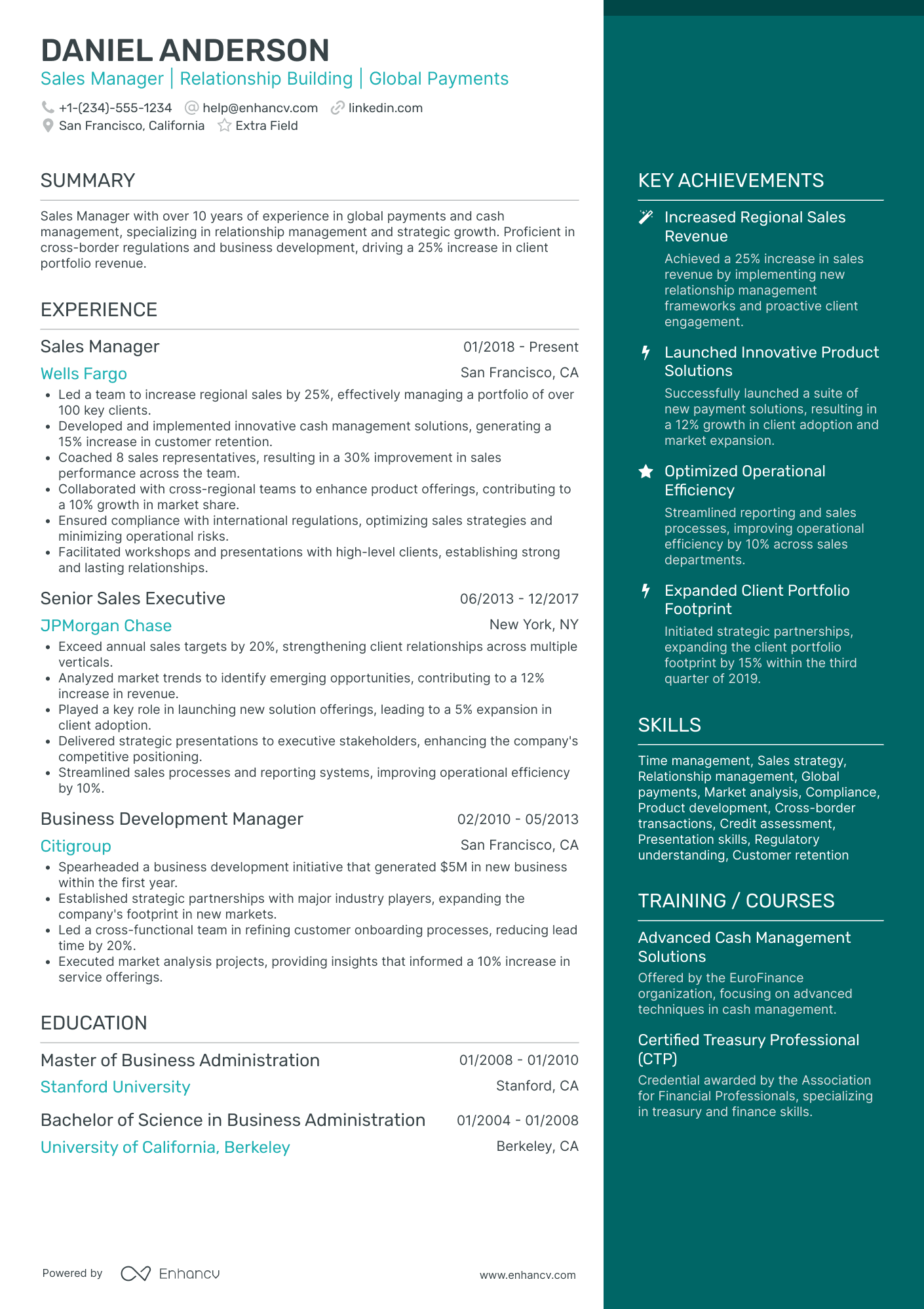 Strategic Sales Manager Resume Example