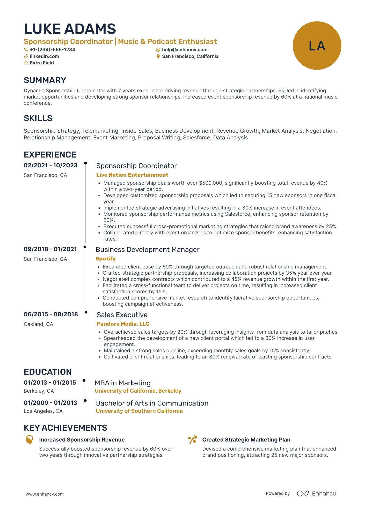 Podcaster Audio Engineer Resume Example